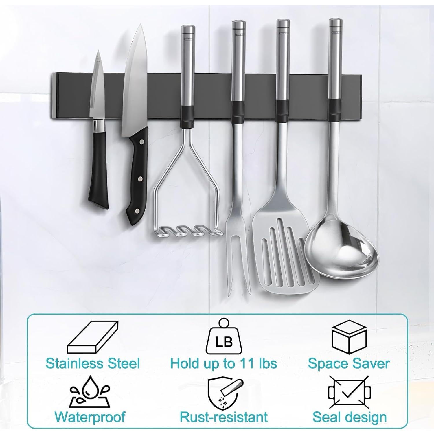 Soporte Magnético para Cuchillos HEREOF 25.4 cm Acero Inoxidable