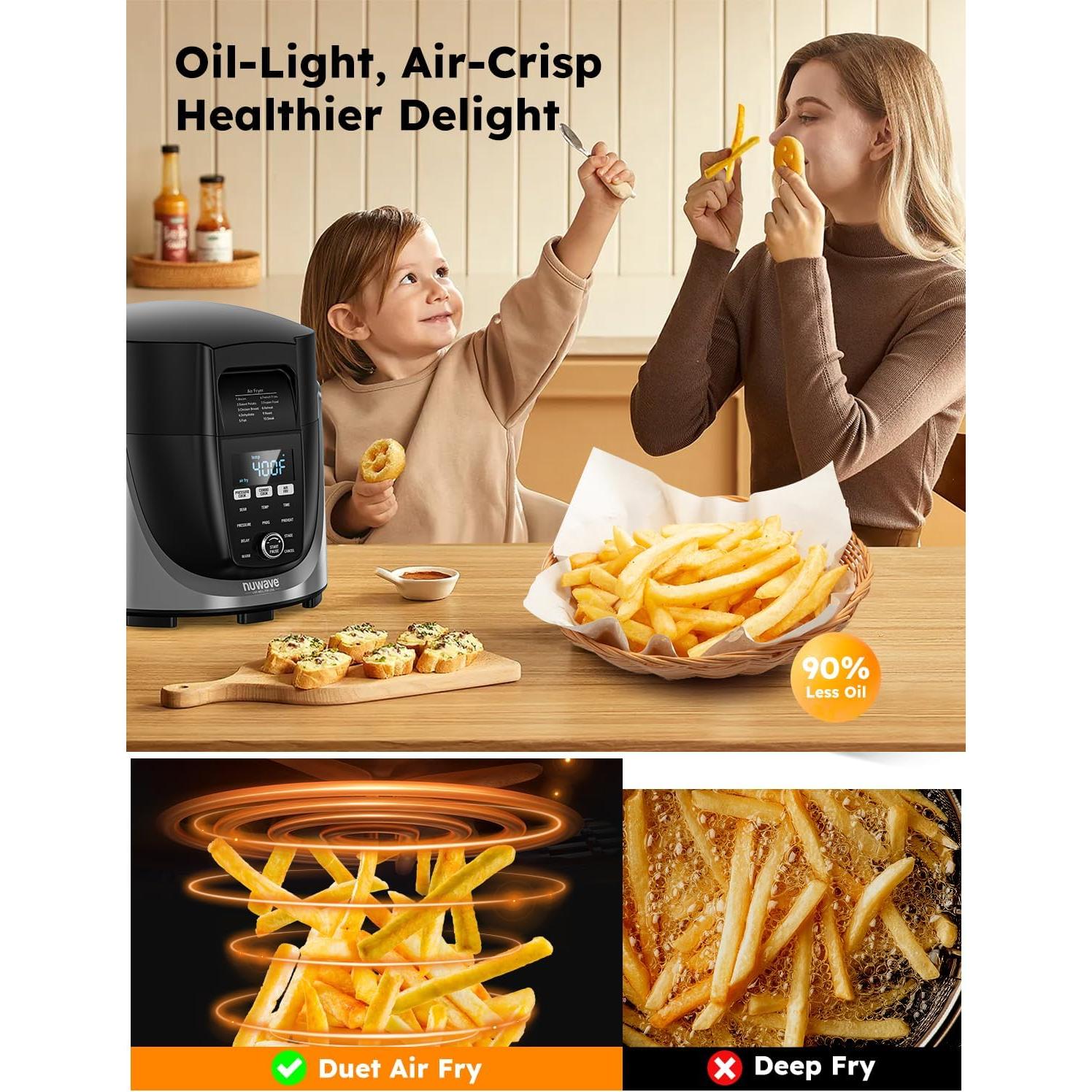 Freidora de Aire y Olla de Presión Nuwave Duet 6QT 540 en 1