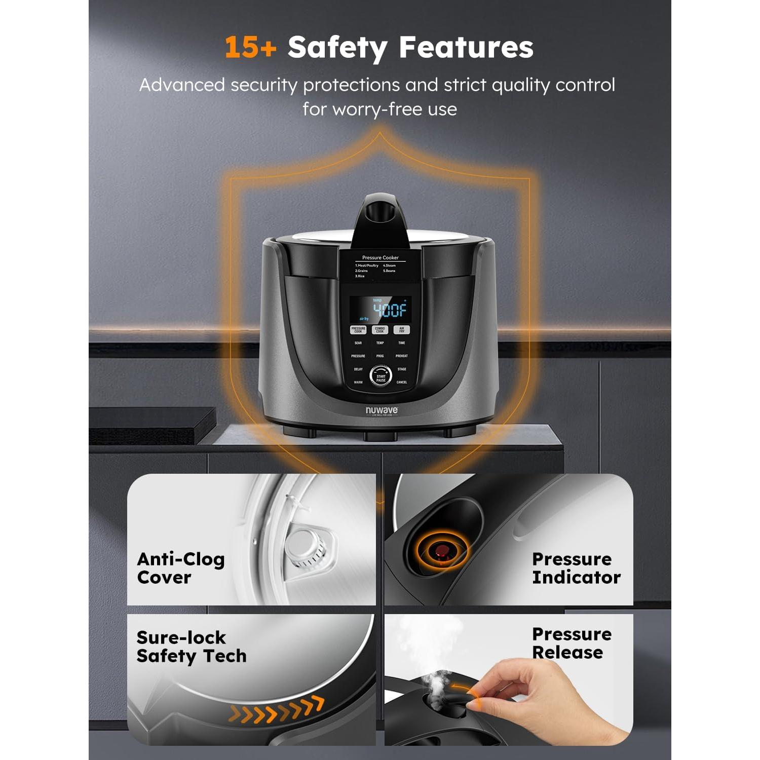 Freidora de Aire y Olla de Presión Nuwave Duet 6QT 540 en 1