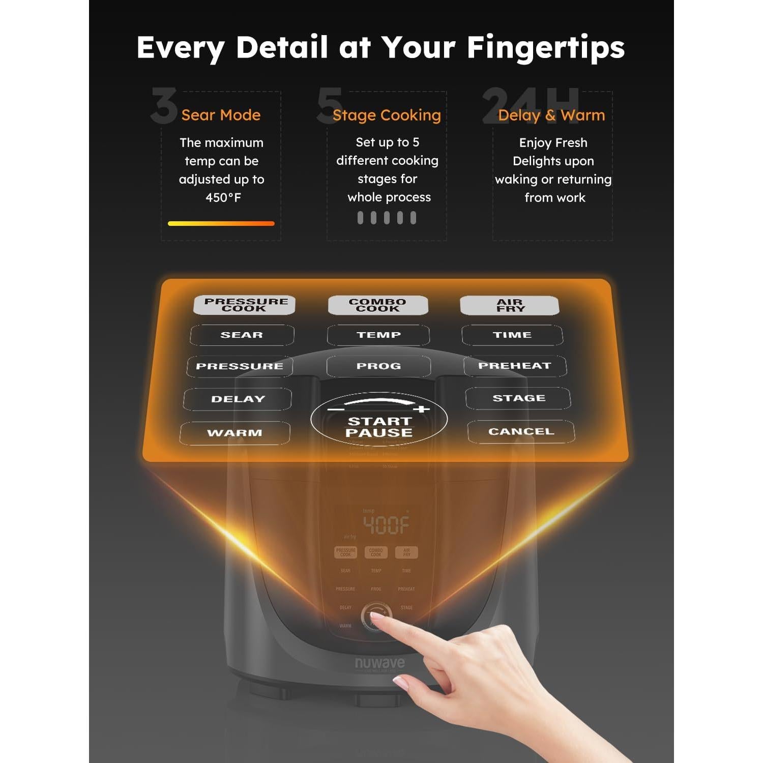 Freidora de Aire y Olla de Presión Nuwave Duet 6QT 540 en 1