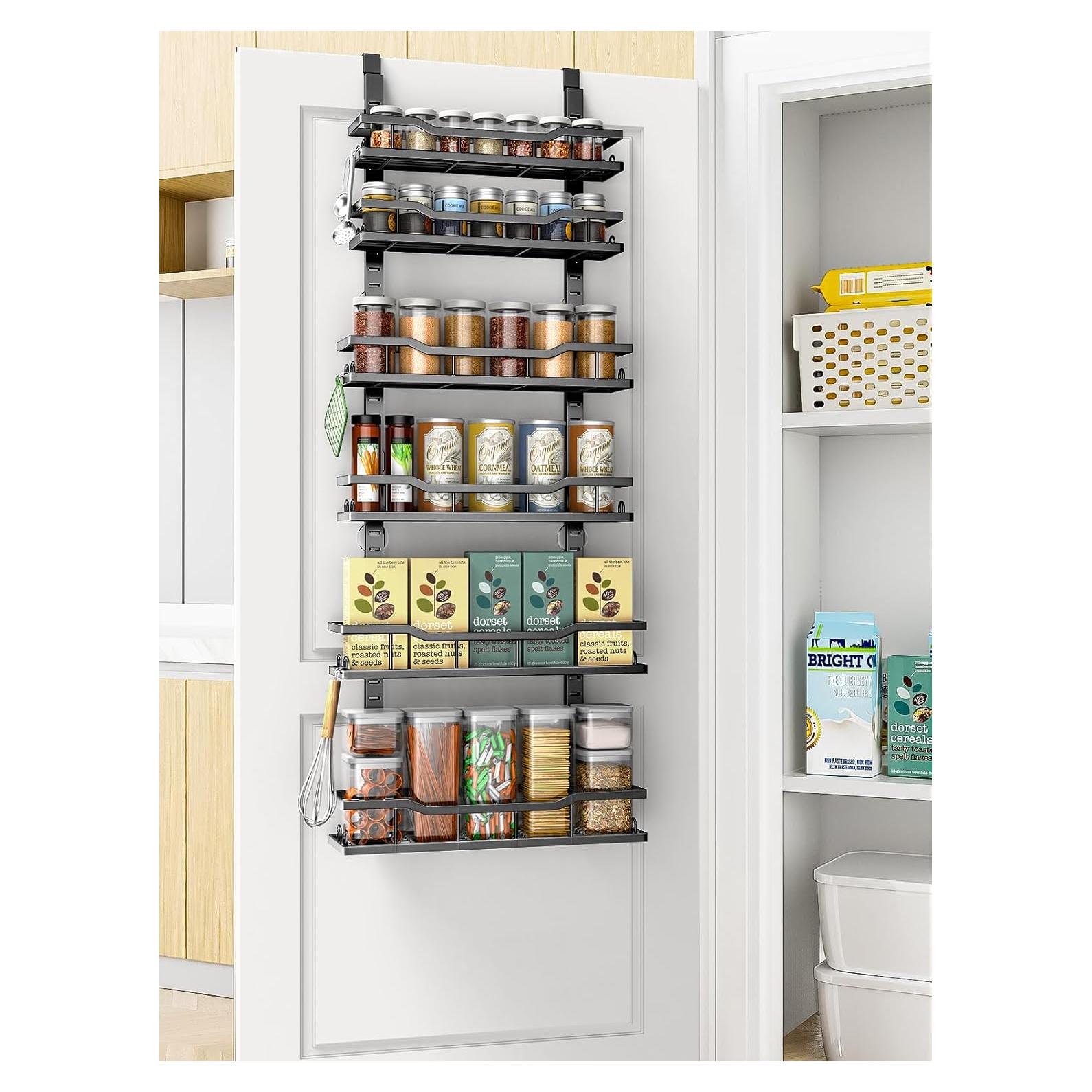 Estante Colgante Organizador de Despensa MSERCUOR 6 Niveles Negro