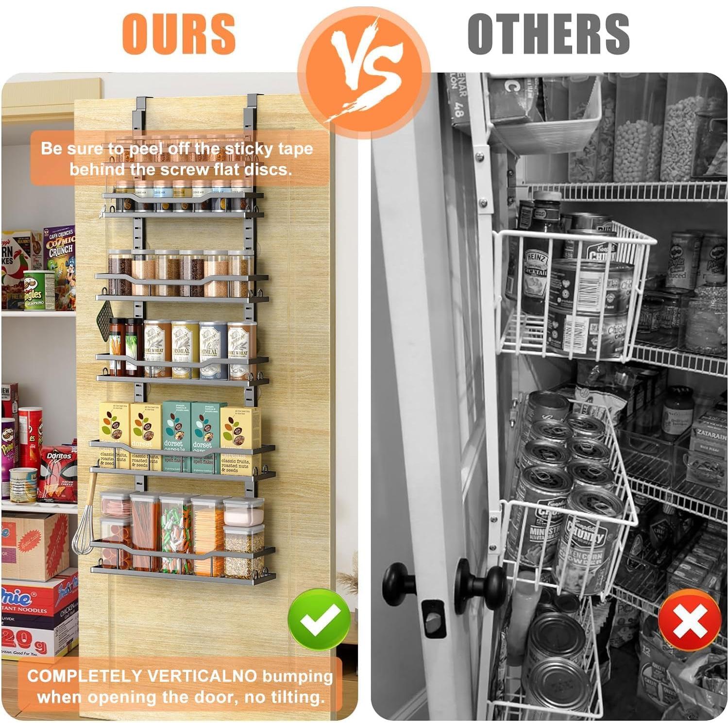 Estante Colgante Organizador de Despensa MSERCUOR 6 Niveles Negro