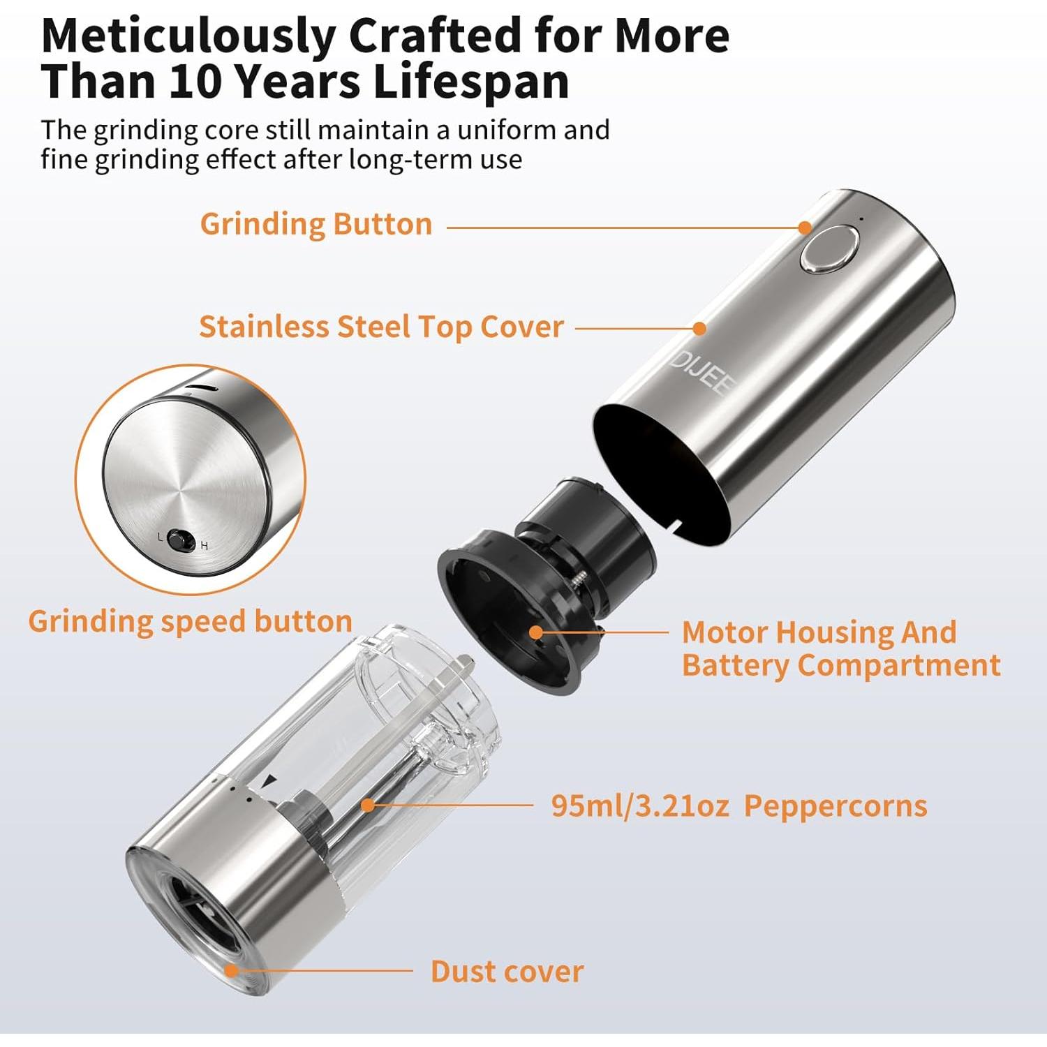 Juego de Molinos de Sal y Pimienta Eléctricos DIJEE 2 Piezas
