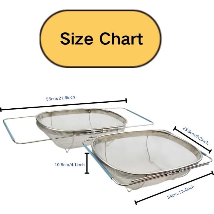 Colador Ovalado Expandible SAMMART de Acero Inoxidable