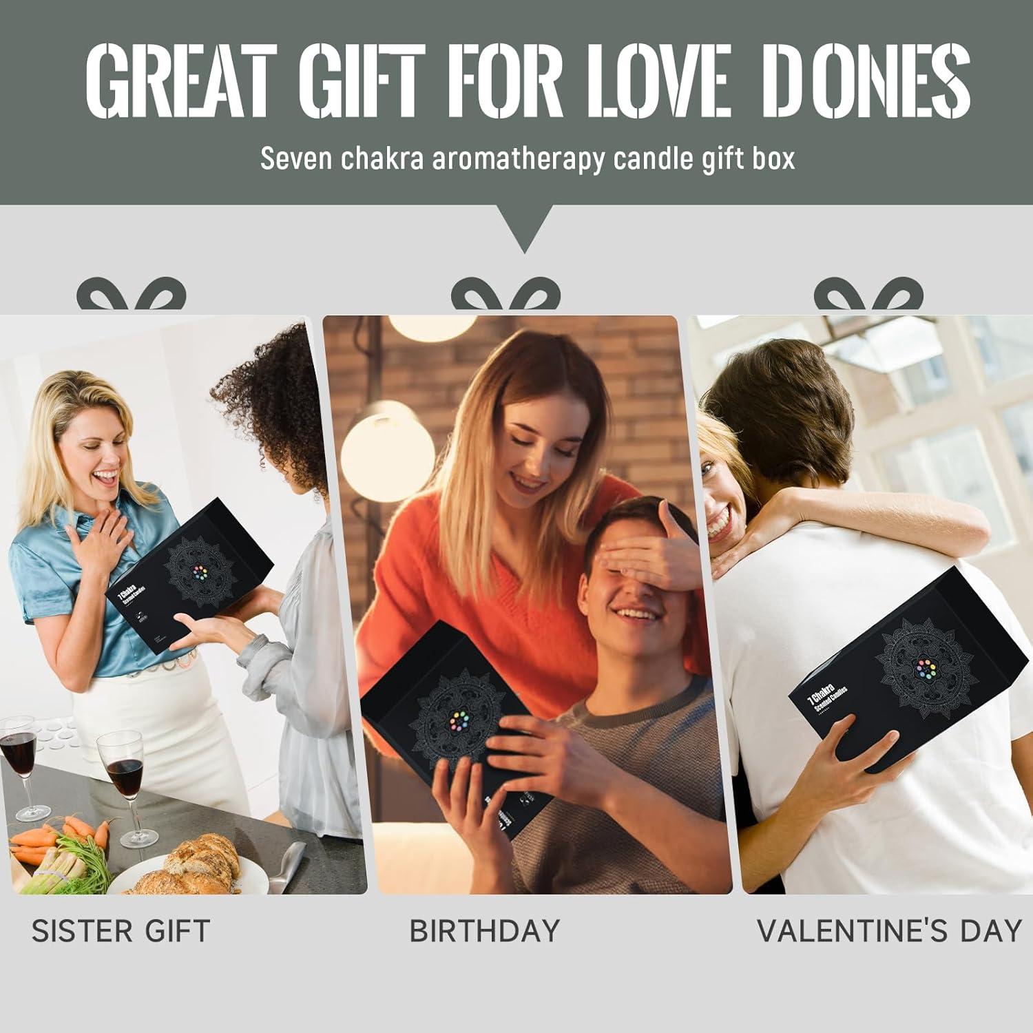 Set de 7 Velas Chakra AOOVOO - Aromaterapia y Cristales