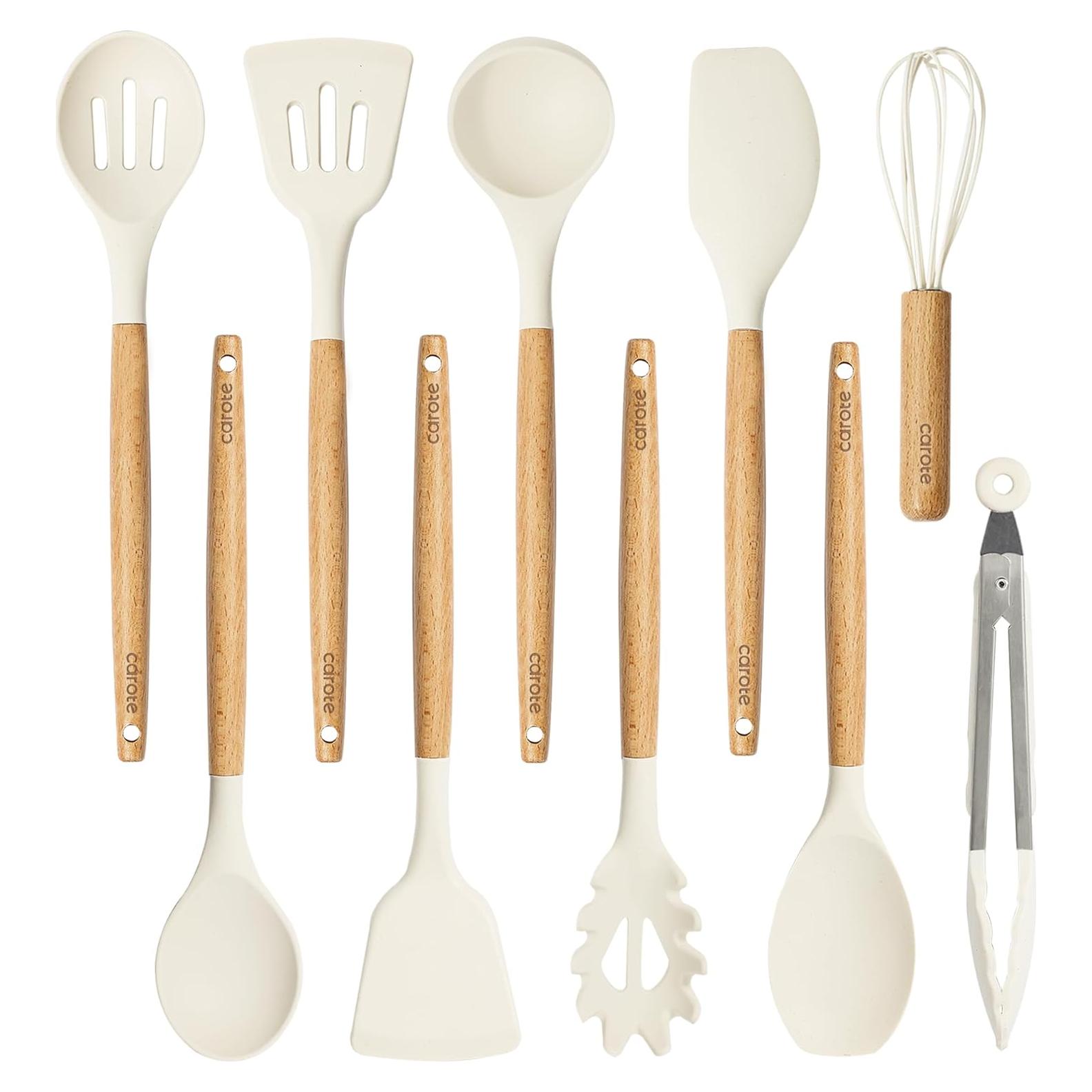 Juego de Utensilios de Cocina de Silicona CAROTE 10 Piezas