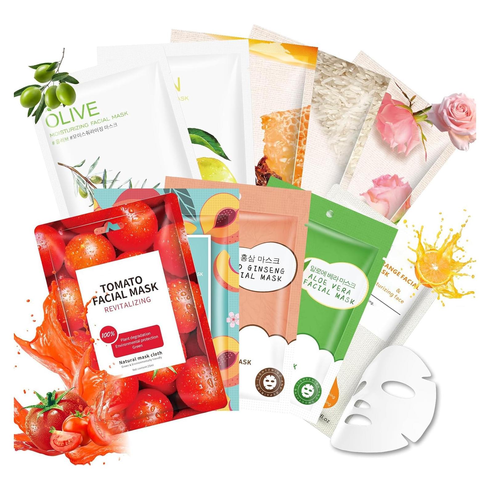 10 Mascarillas Faciales Hidratantes GUOYAOLIFU para Piel Sensible