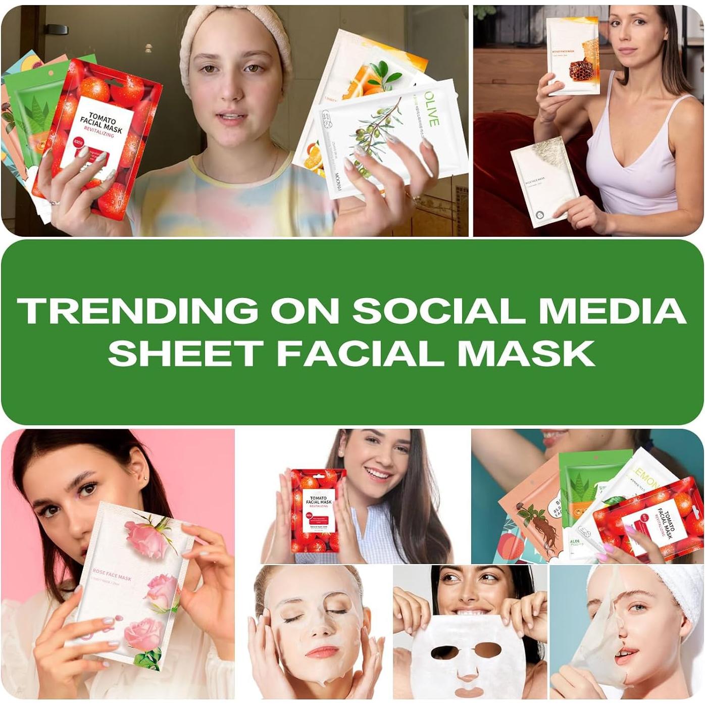 10 Mascarillas Faciales Hidratantes GUOYAOLIFU para Piel Sensible