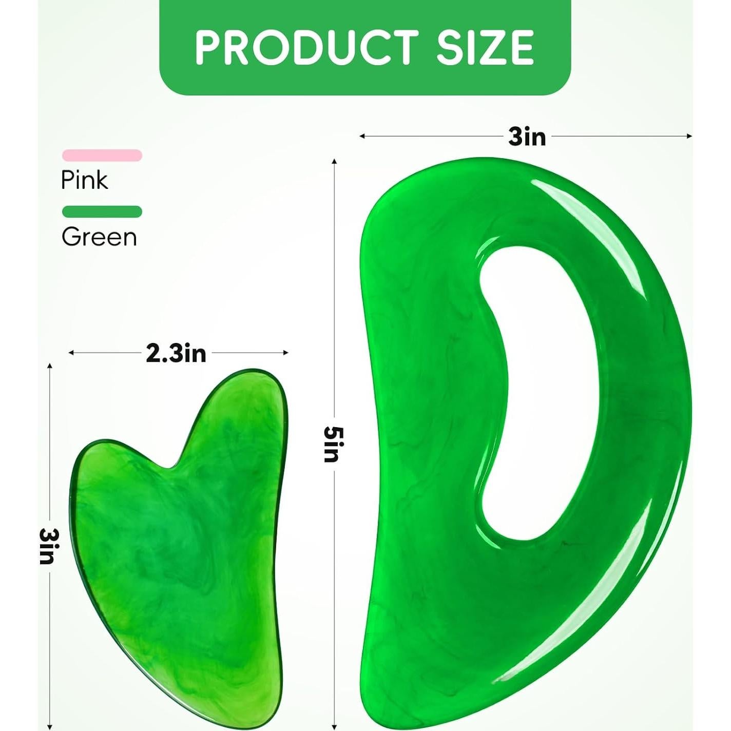 Herramienta Gua Sha Verde FDKJEJC para Masaje Corporal 10cm