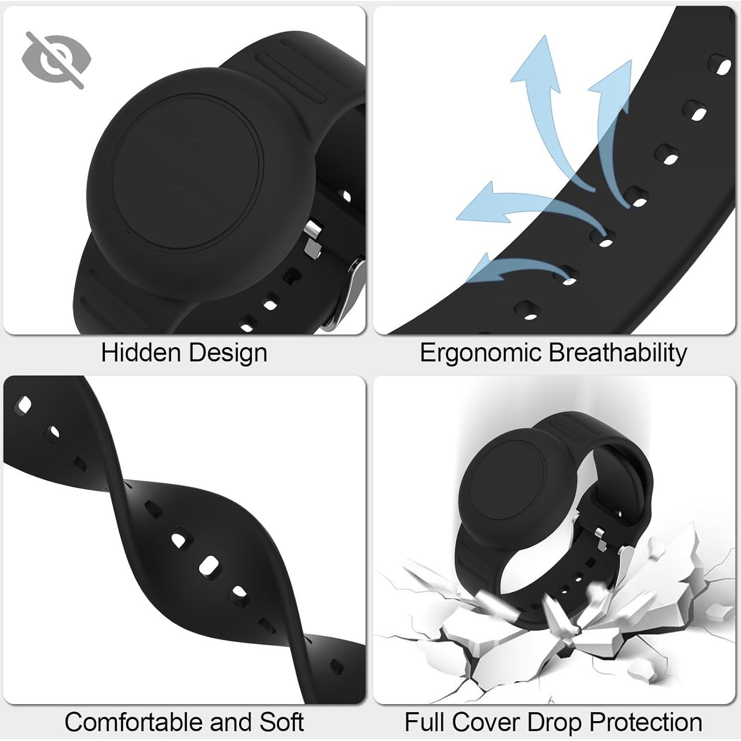 Banda de Silicona Impermeable Meliya para AirTag Niños - 2 Pzas