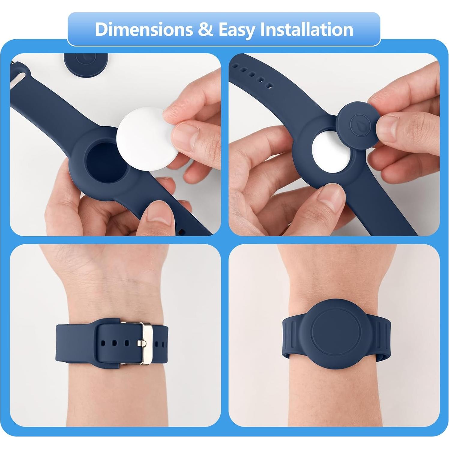 Banda de Silicona Impermeable Meliya para AirTag Niños - 2 Pzas