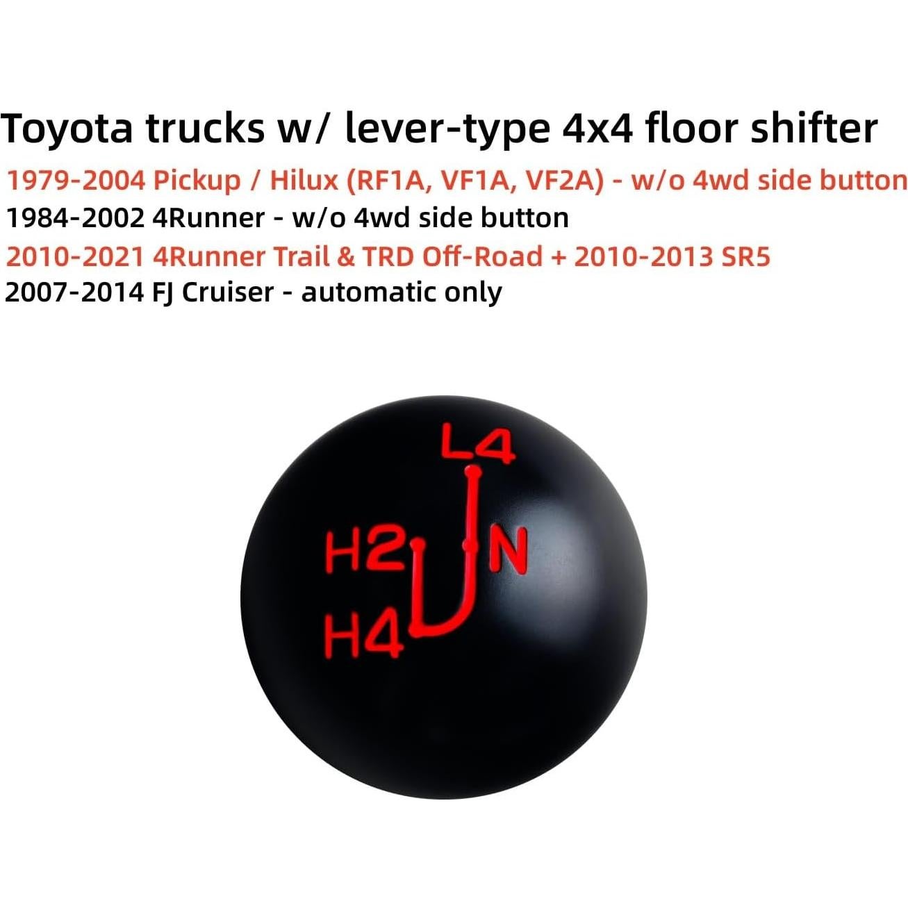 Perilla de Cambio 4x4 DEWHEL Negra con Incrustación Roja