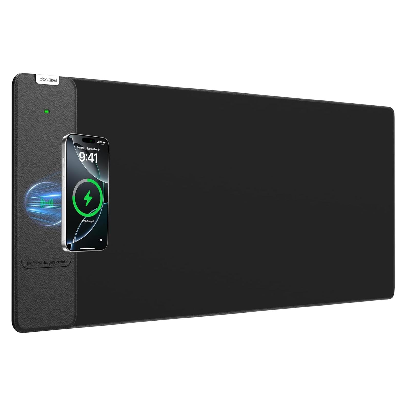 Alfombrilla de Carga Inalámbrica 15W abc.mat 80x30cm Negra