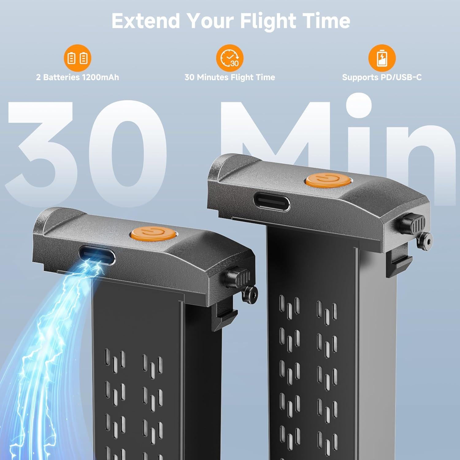 Dron PLEGBLE PL-510 con cámara 4K, plegable, 30 min vuelo