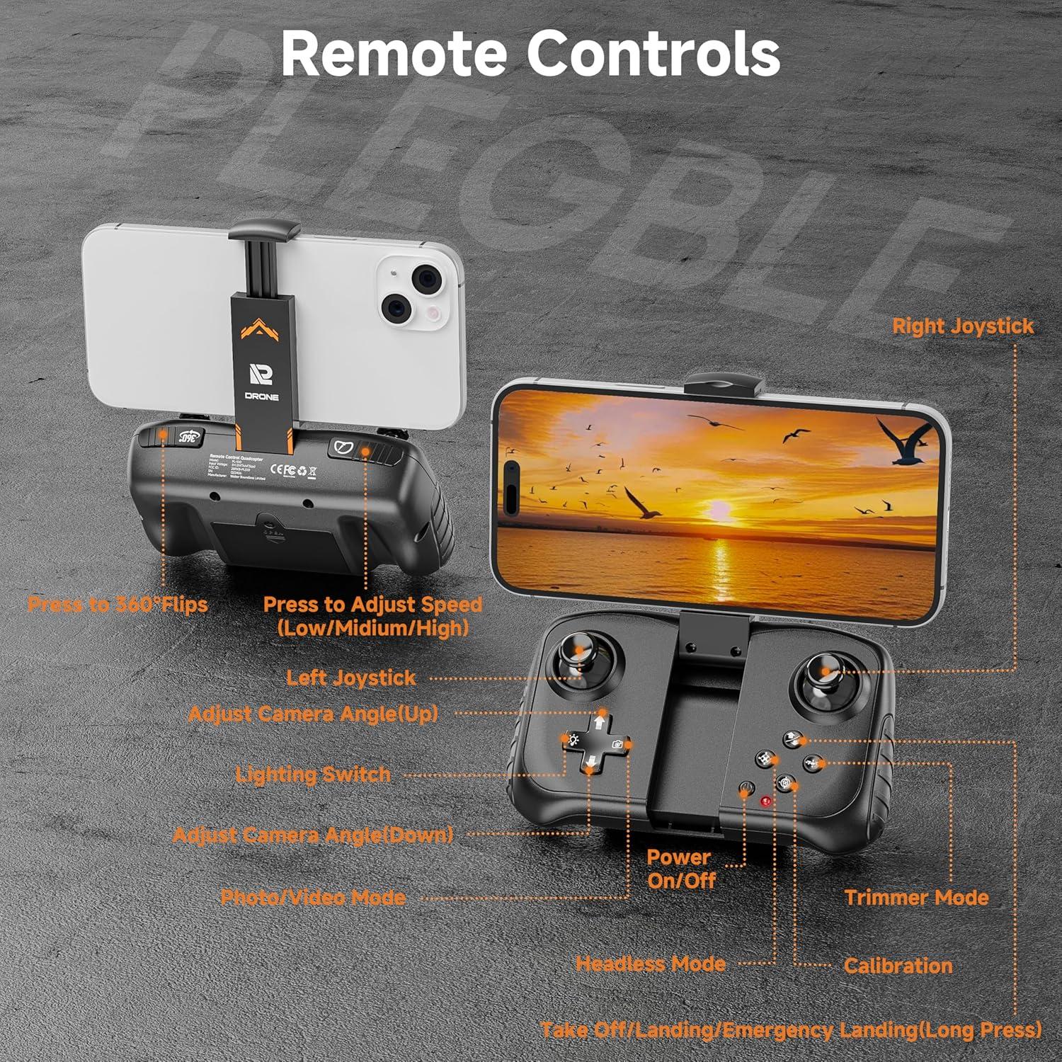 Dron PLEGBLE PL-510 con cámara 4K, plegable, 30 min vuelo