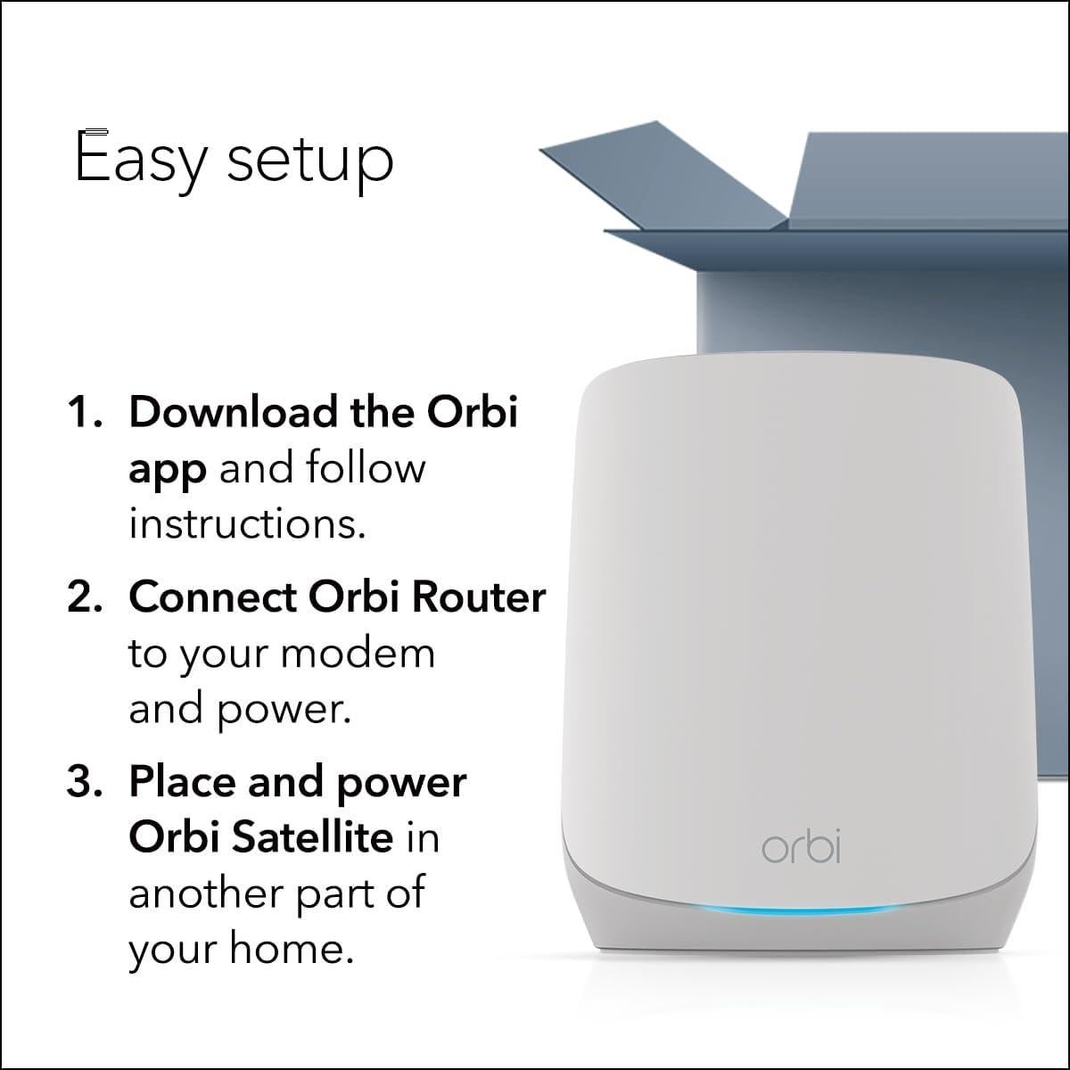 NETGEAR Orbi RBK663 Sistema Mesh WiFi 6 Tri-Banda 3 Piezas