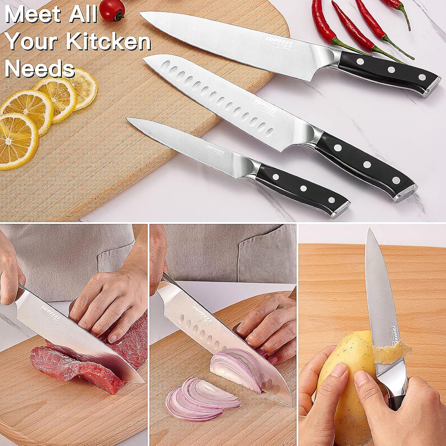 Juego de cuchillos de cocina Topfeel 3 PCS acero inoxidable 20 cm