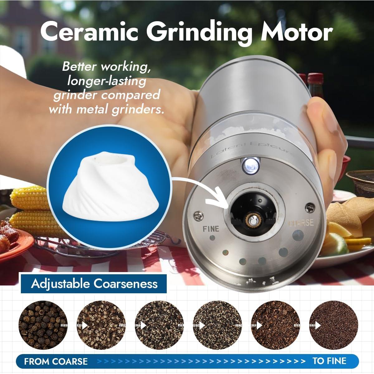 Juego de Molinillos Eléctricos de Sal y Pimienta Latent Epicure