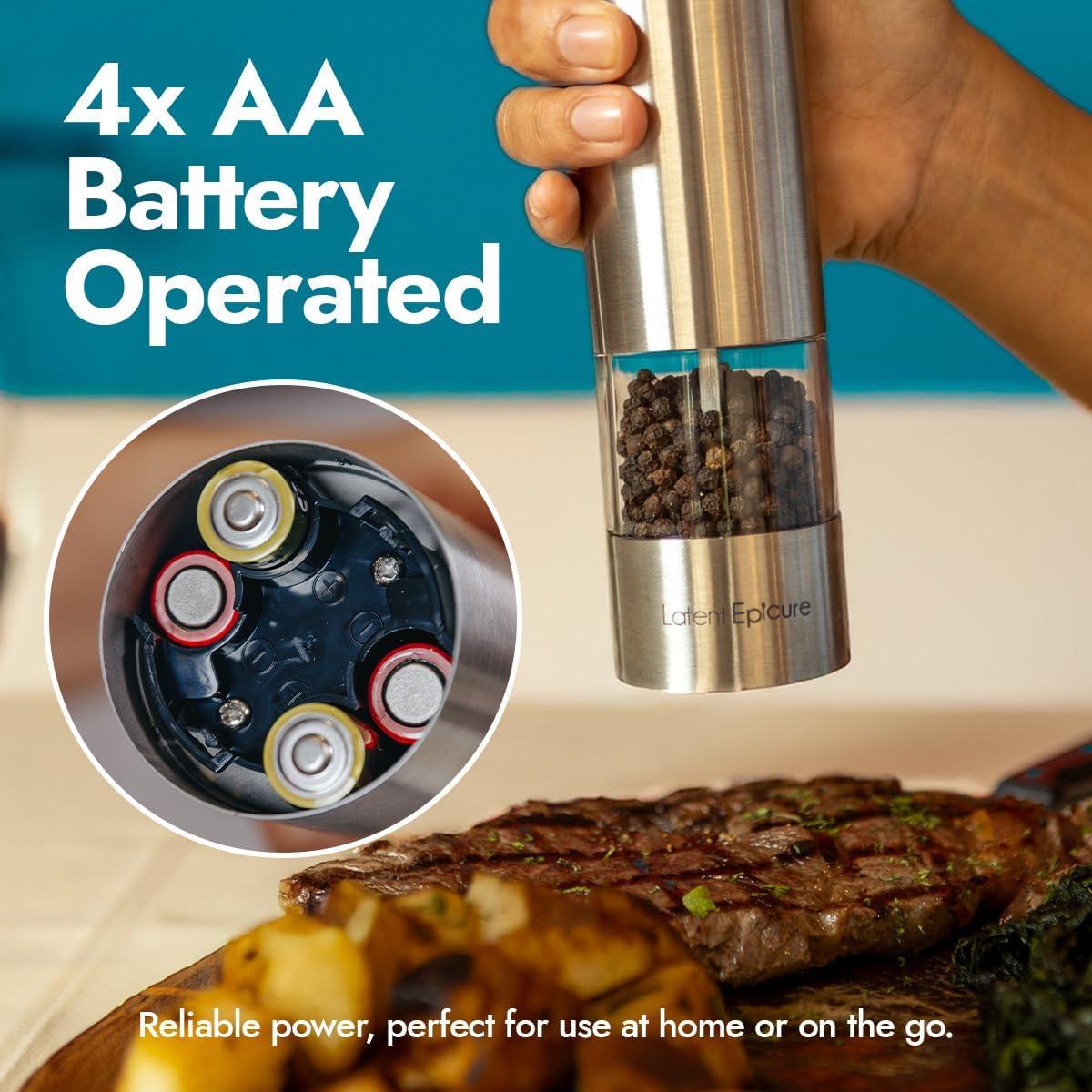 Juego de Molinillos Eléctricos de Sal y Pimienta Latent Epicure