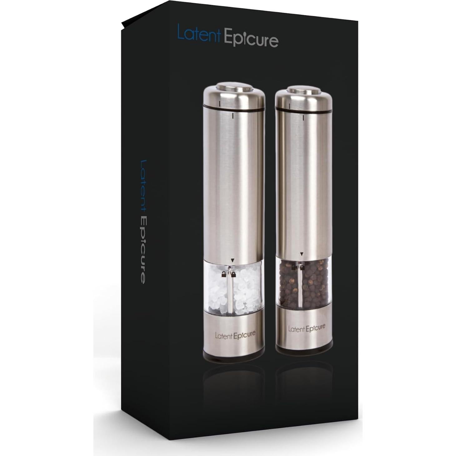 Juego de Molinillos Eléctricos de Sal y Pimienta Latent Epicure