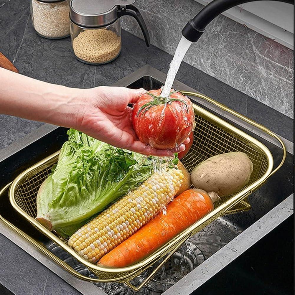 Colador de fregadero Lwuey de acero inoxidable expandible 34x25cm