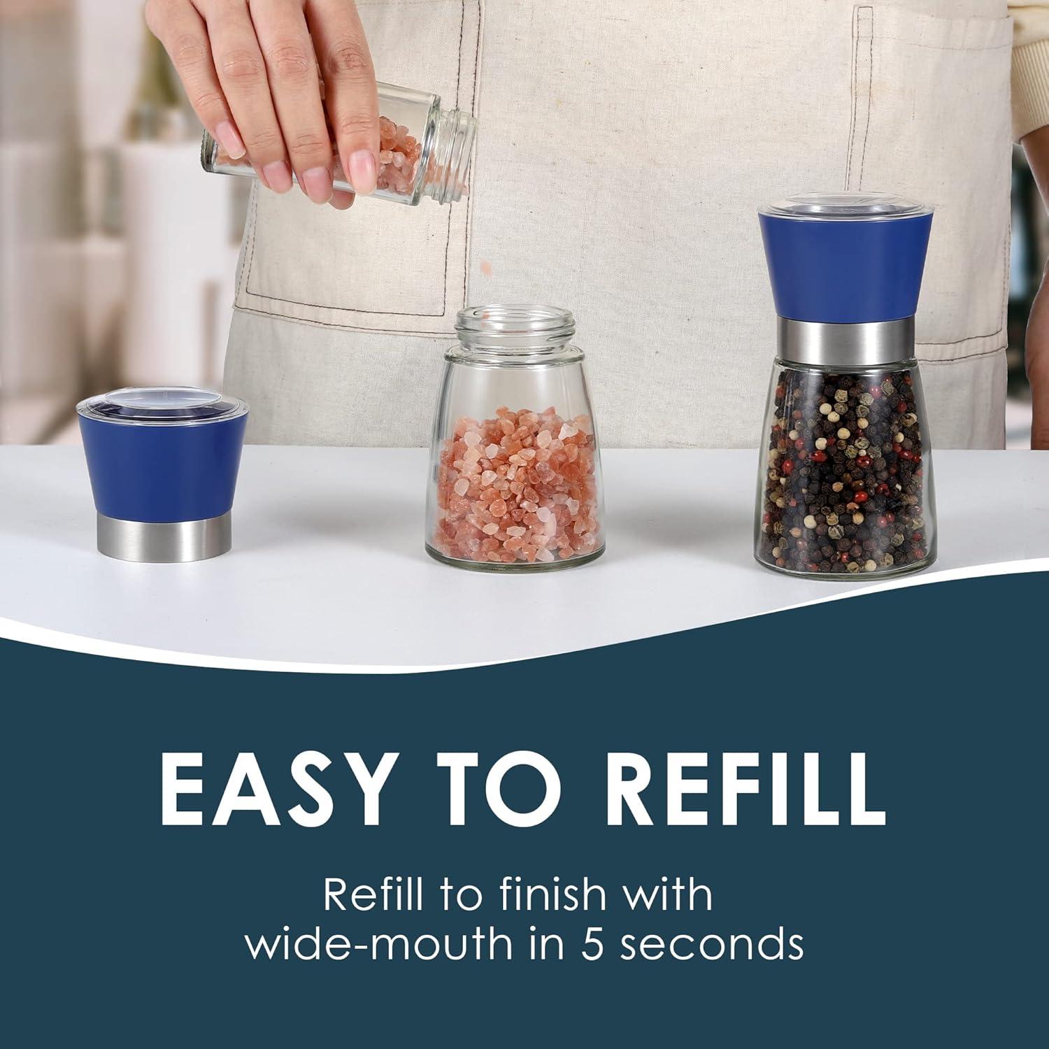 Juego de Molinillos de Sal y Pimienta Vzaahu Azul 170g