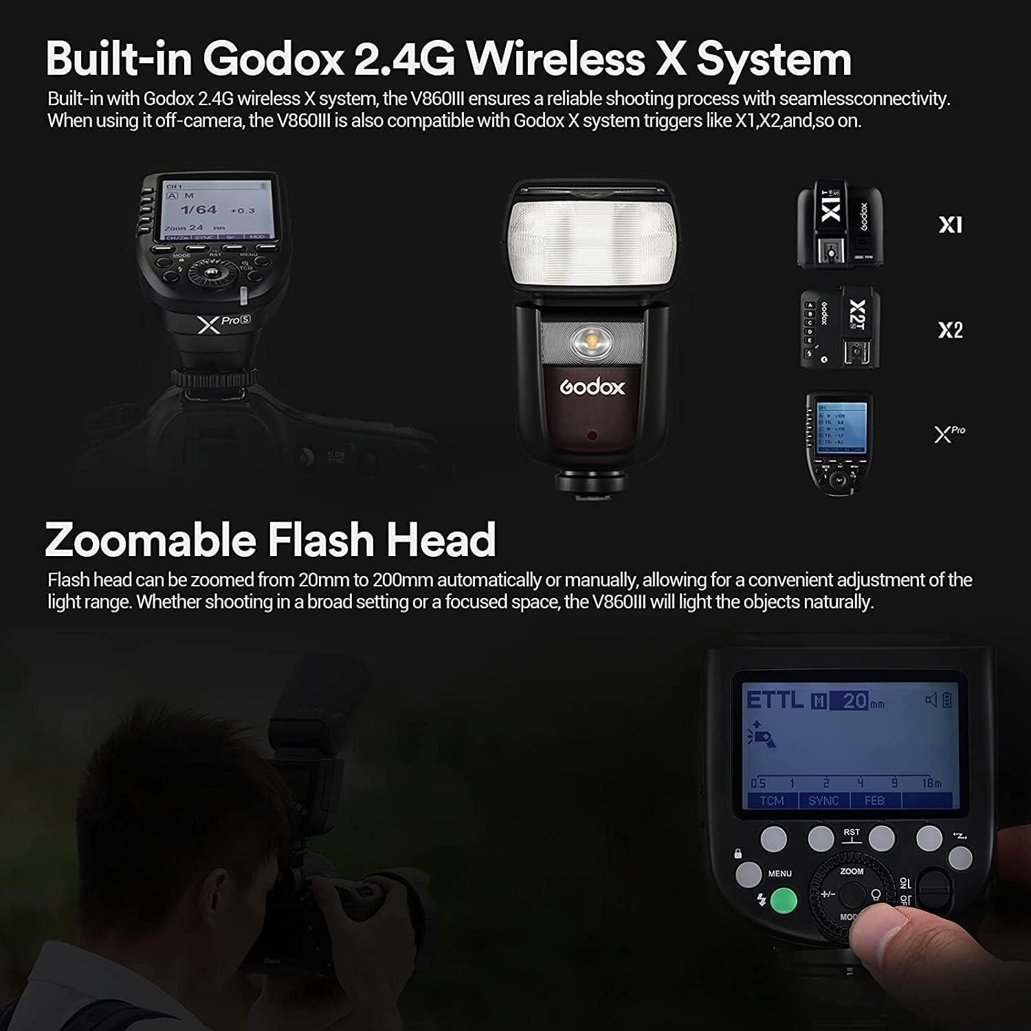 Flash Godox V860III-S para Cámara Sony 76Ws TTL HSS