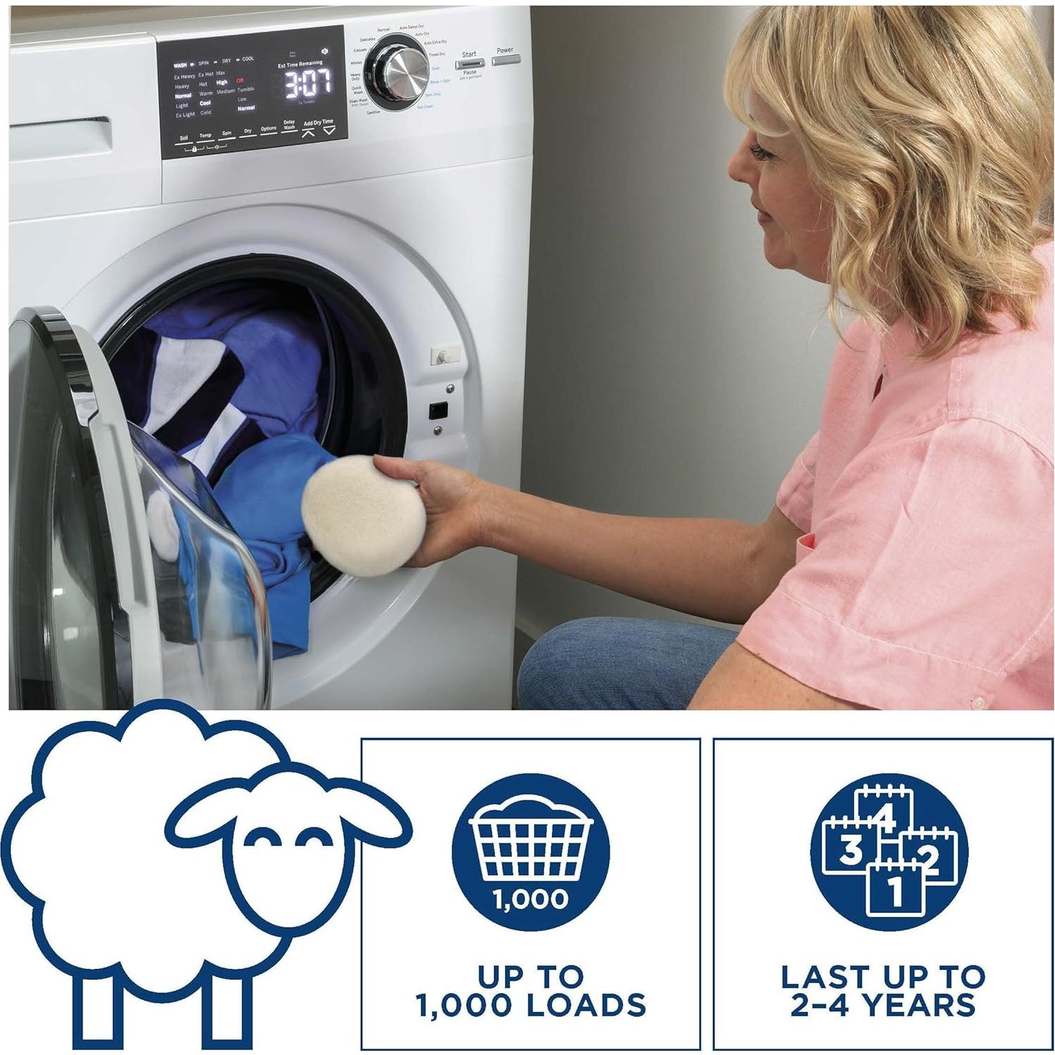 Bolas de Secadora de Lana GE Appliances XL 100% Natural - 3 Pzas