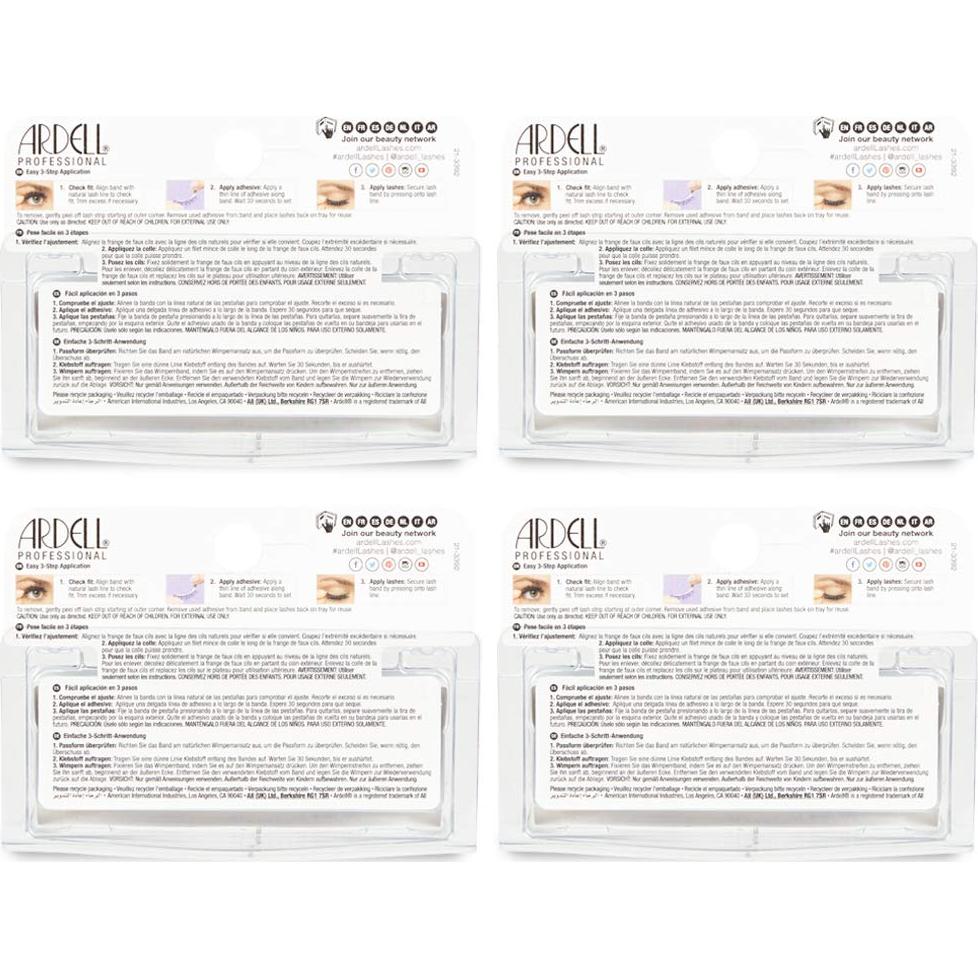 Pestañas Postizas Ardell Wispies 113 Negro - Banda Suave, 4 Paquetes