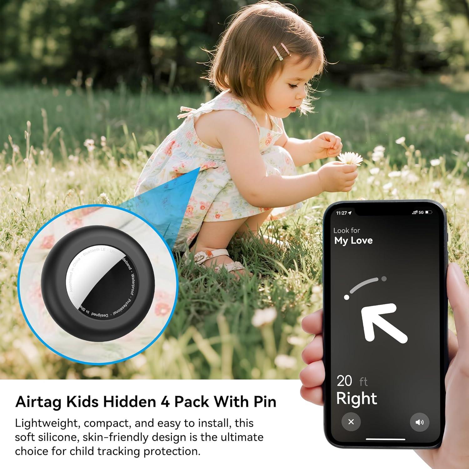 Soporte oculto para AirTag Citymore - Funda negra para niños