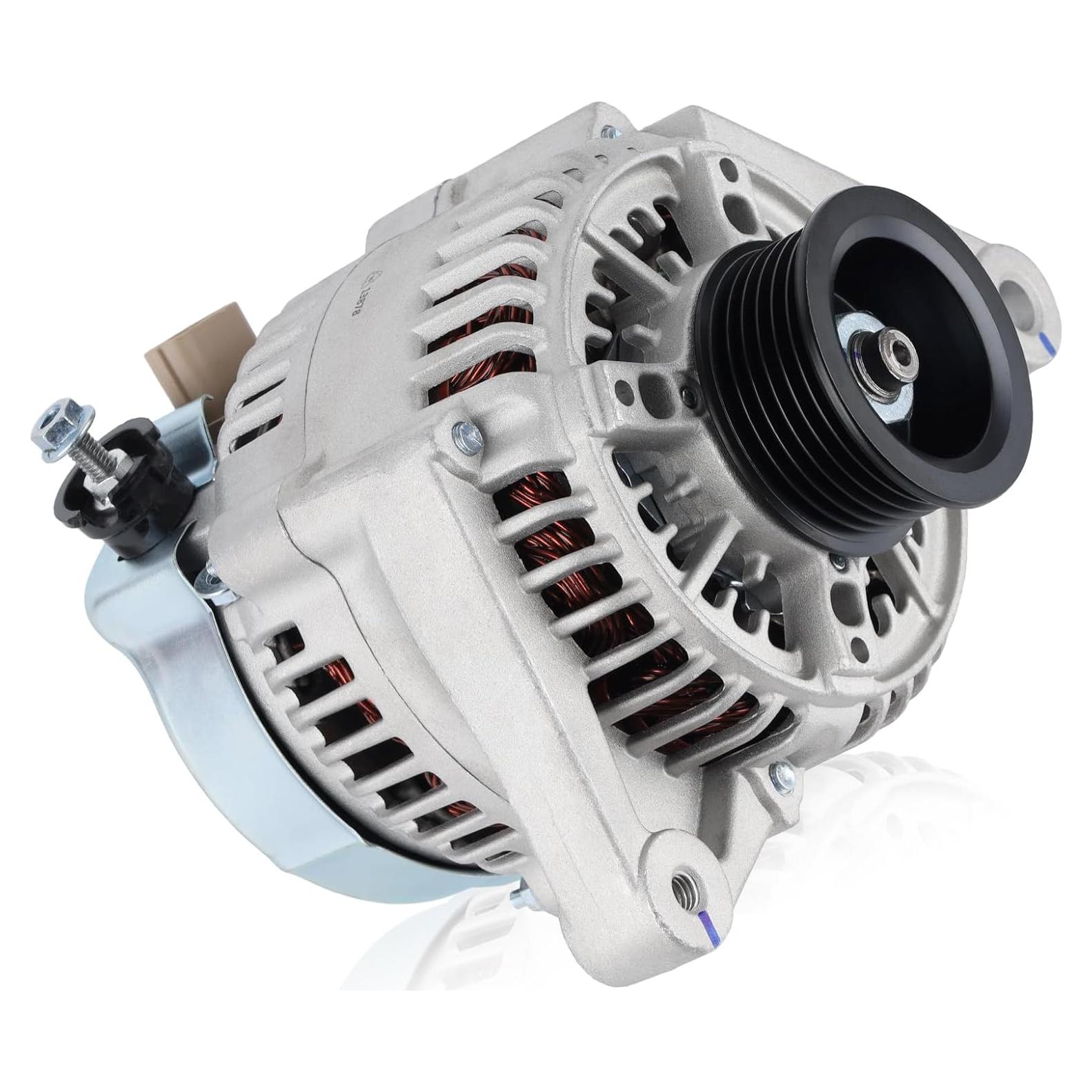 13878 Alternators Fit for Toyota Corolla, Matrix, Celica, MR2 Spyder, for Pontiac Vibe L4 1.8L Automotive Replacement Alternators 27060-22040 102211-1920 Alternators 80 Amp, 6-Groove Pulley
