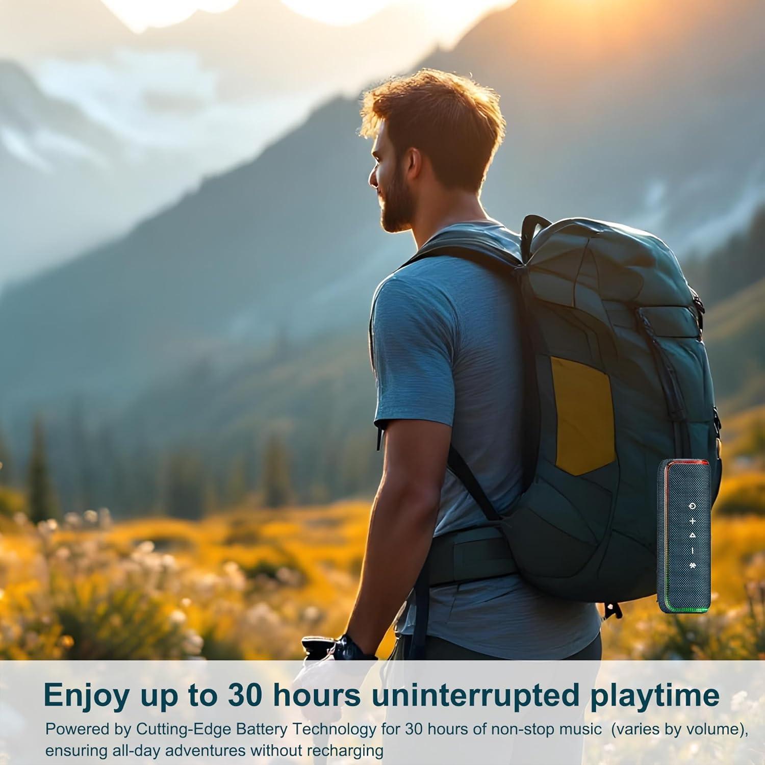 Altavoz Bluetooth Portátil 40W Impermeable IPX7 Negro