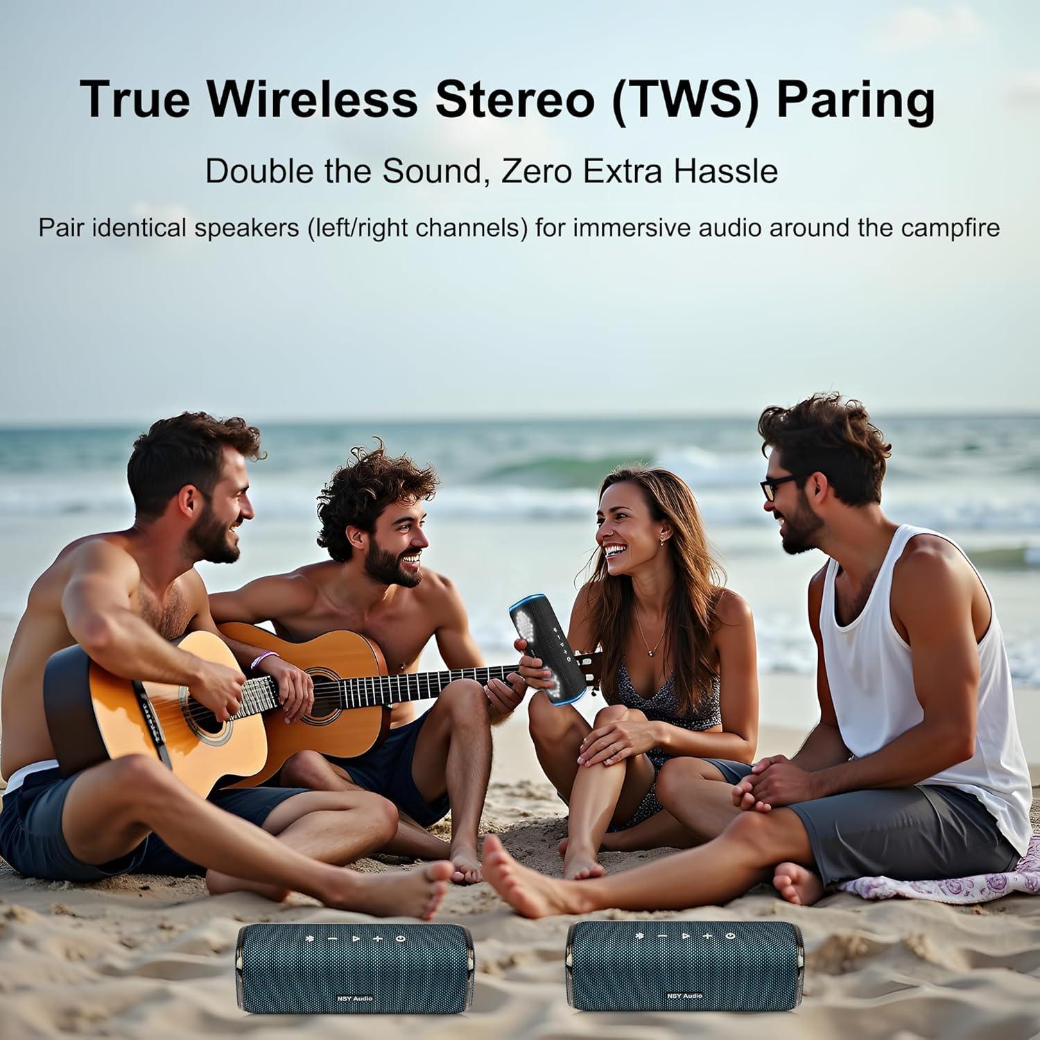 Altavoz Bluetooth Portátil 40W Impermeable IPX7 Negro