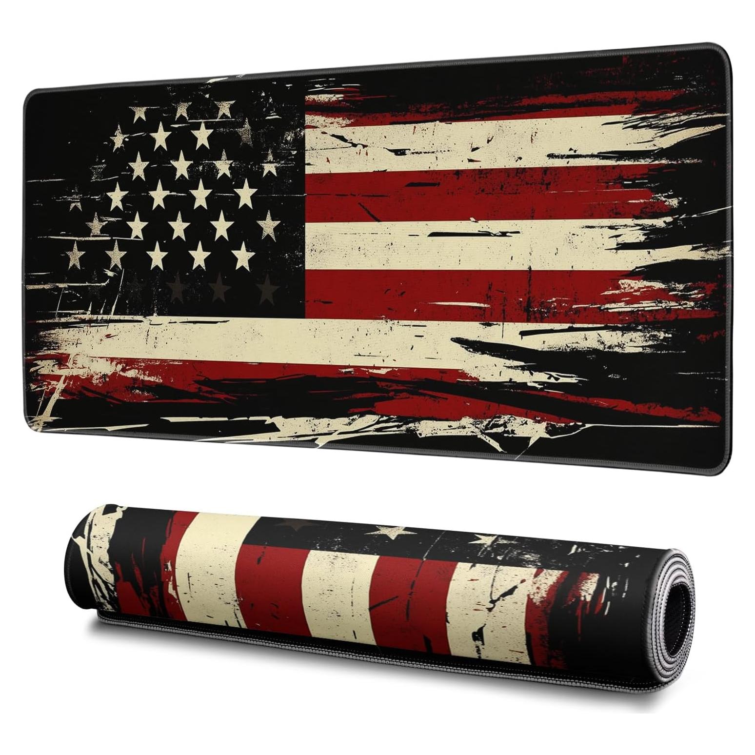 Alfombrilla de Ratón Hahaluo Grande Bandera Americana 80x30 cm