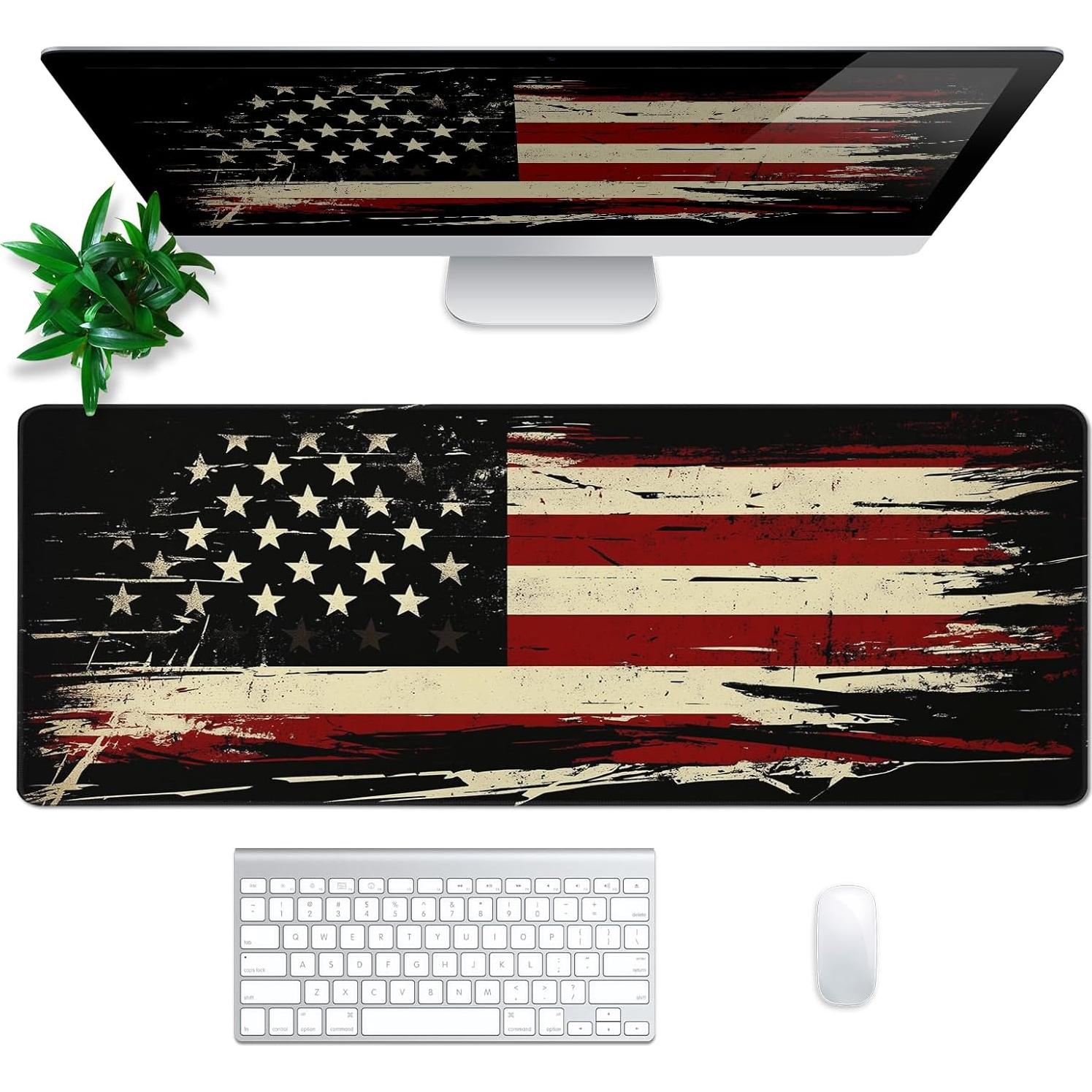 Alfombrilla de Ratón Hahaluo Grande Bandera Americana 80x30 cm