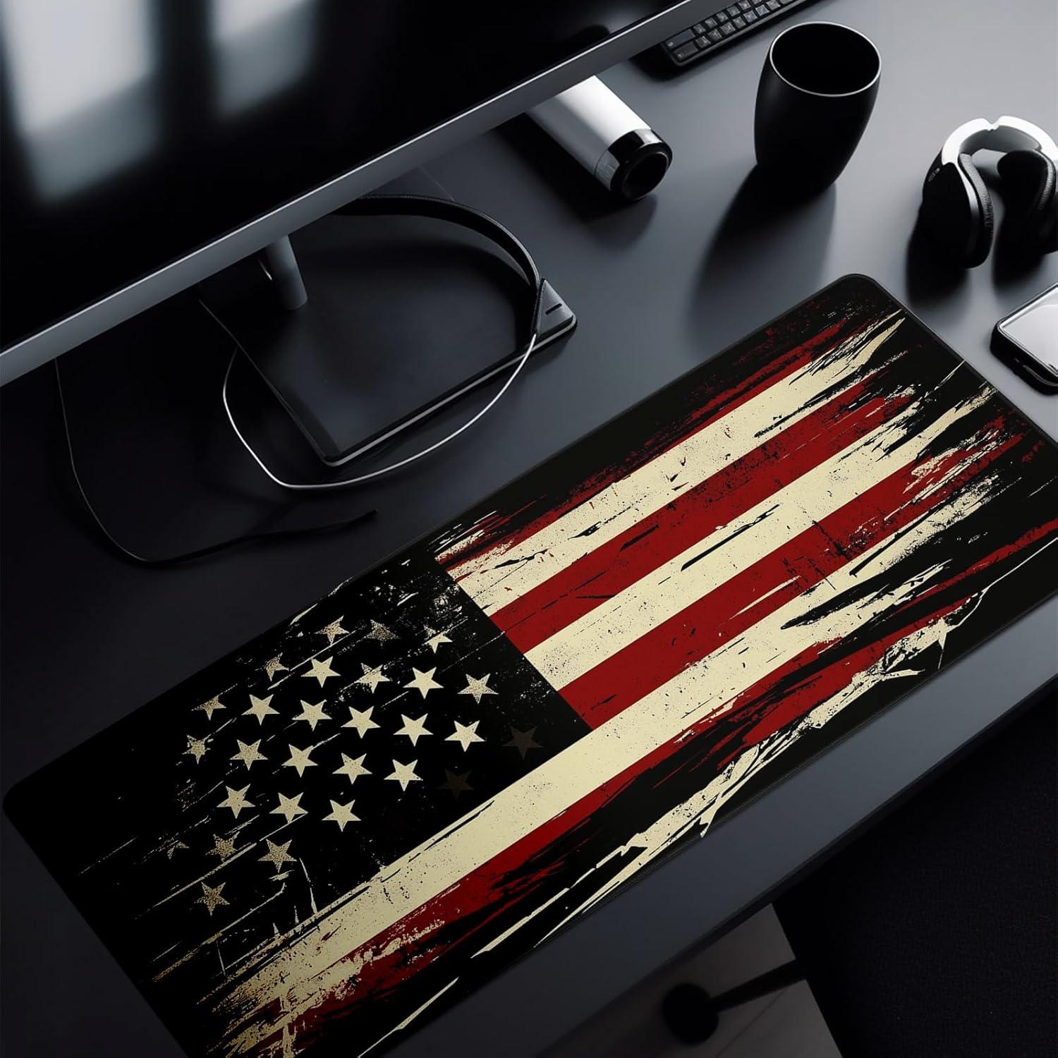 Alfombrilla de Ratón Hahaluo Grande Bandera Americana 80x30 cm