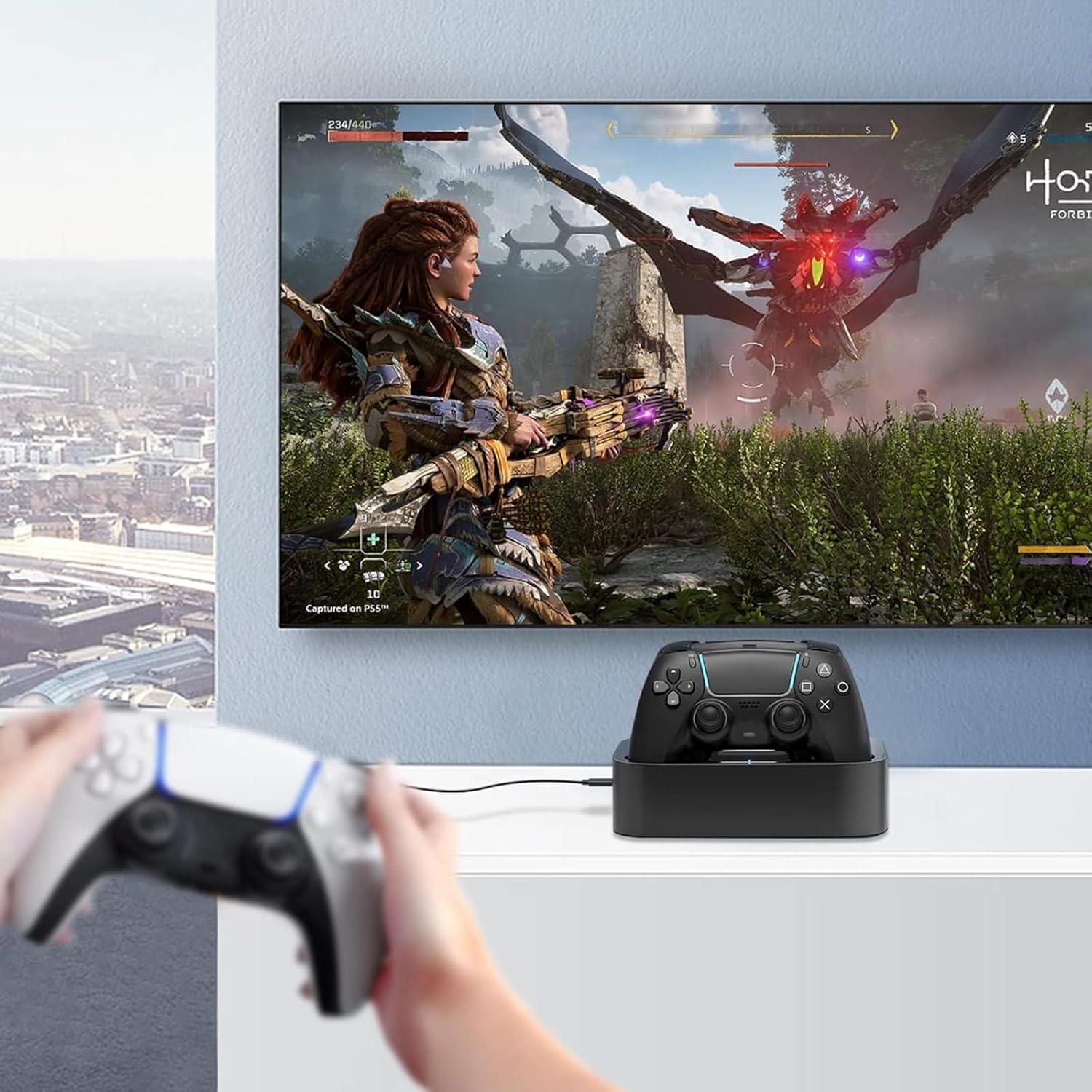 Cargador NEWDERY para Controlador PS5 y DualSense Edge - Carga Rápida