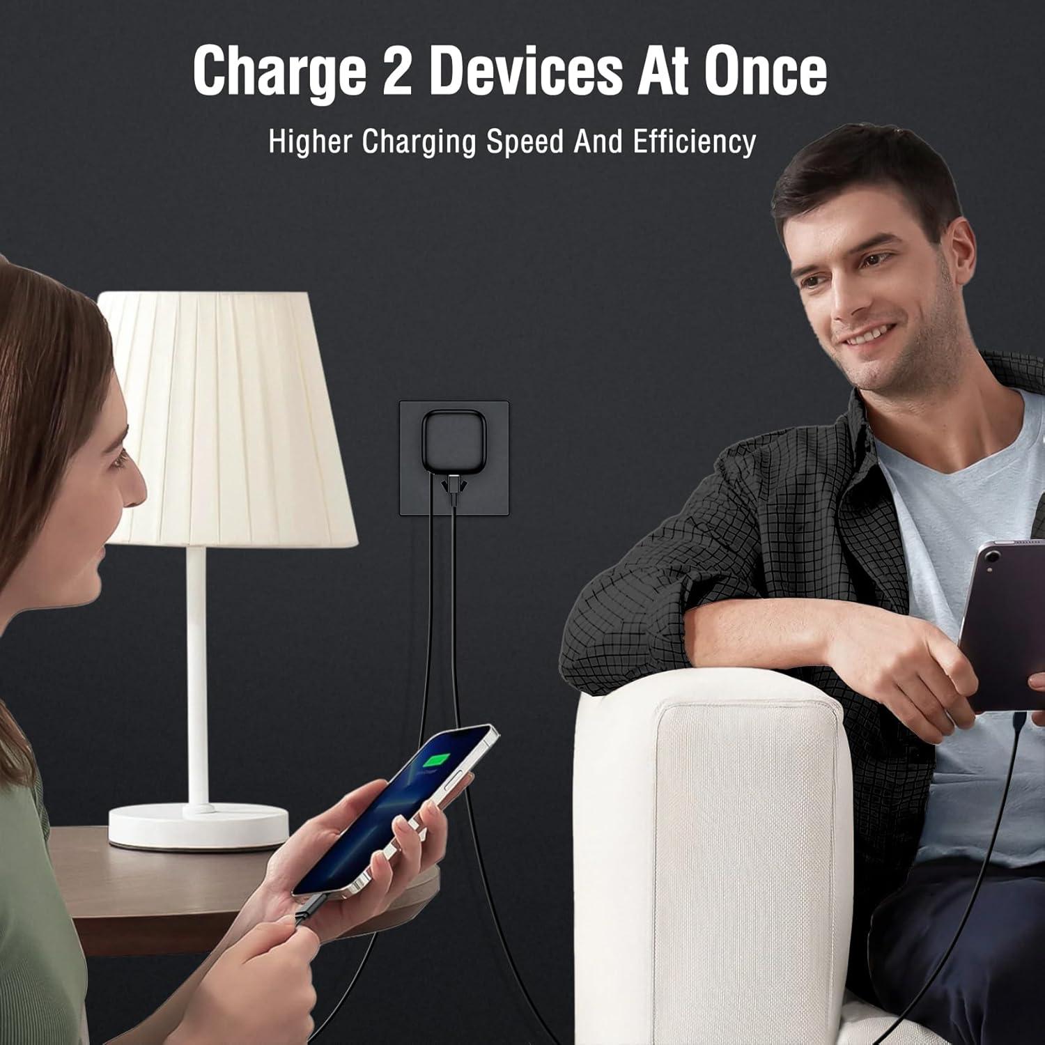 Cargador Rápido PD 35W DreamBee con Cable Retráctil 80cm