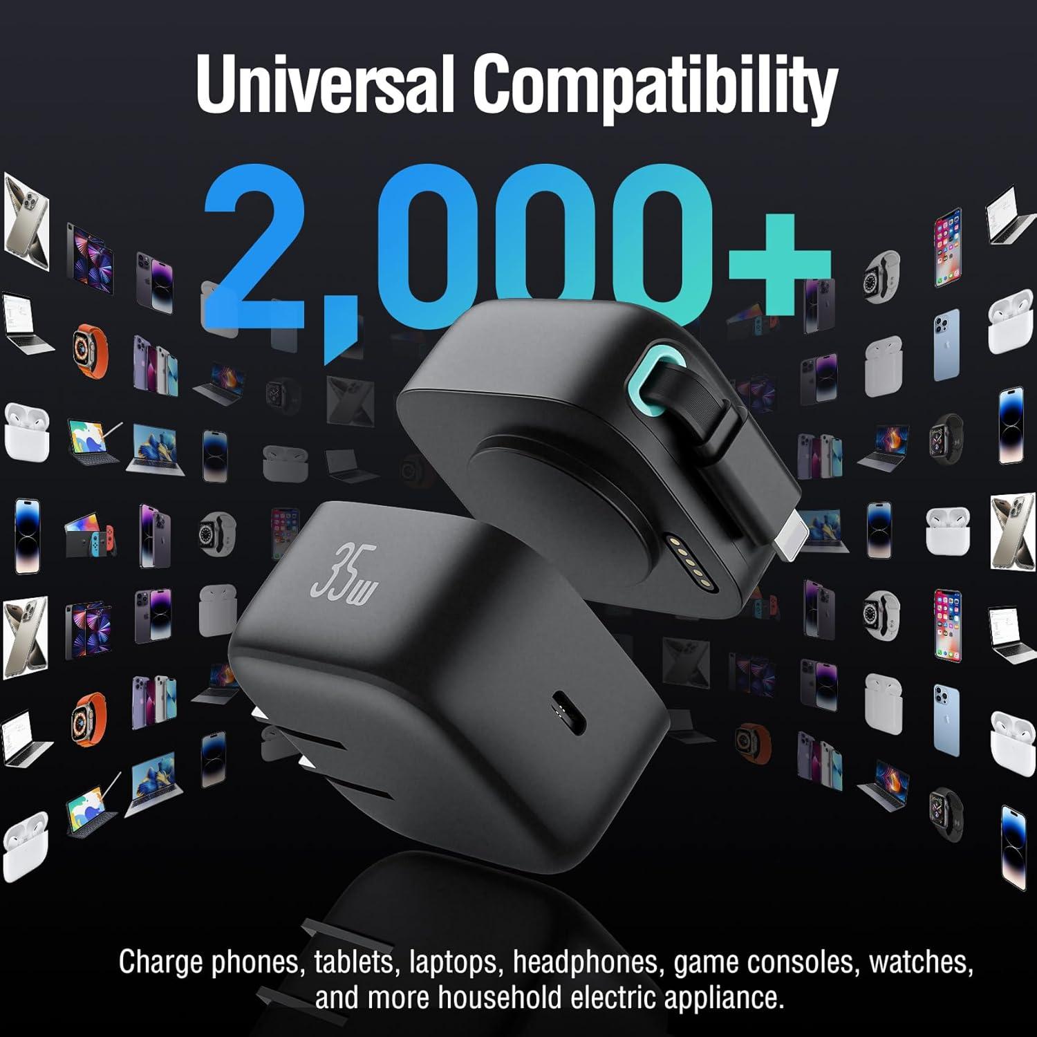 Cargador Rápido PD 35W DreamBee con Cable Retráctil 80cm