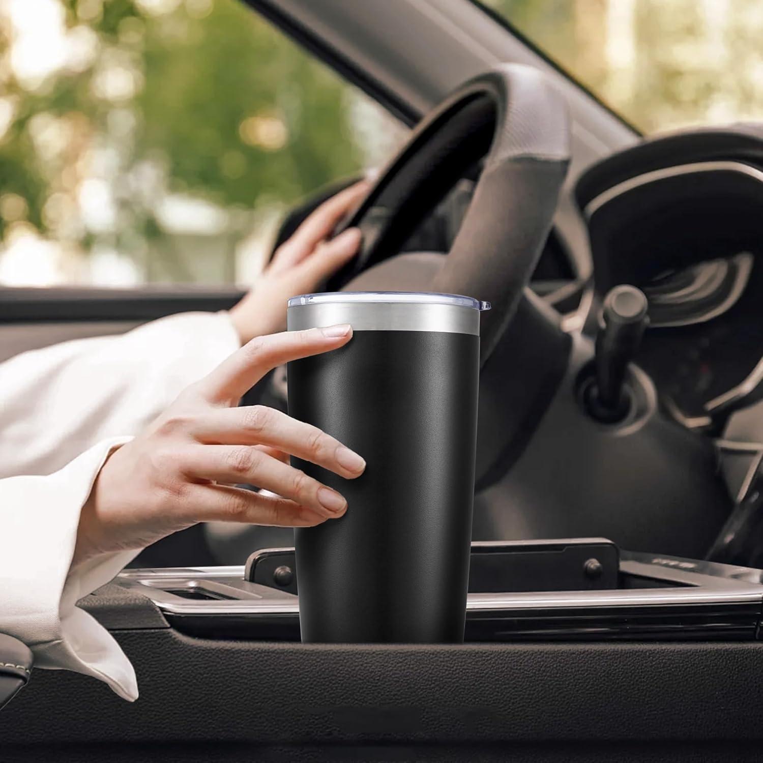 Taza de viaje Orebigo 20 oz acero inoxidable negro aislada