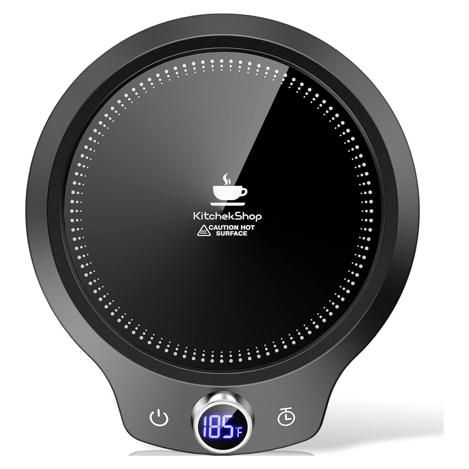 Calentador de Tazas Eléctrico KitchekShop - 4 Temperaturas, Negro