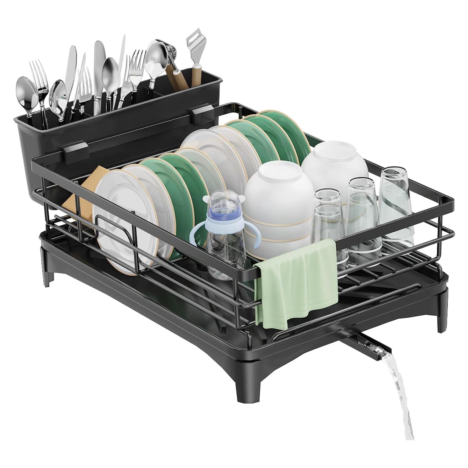 Escurridor de Platos Grande Azevix con Bandeja Drenaje 42x30cm