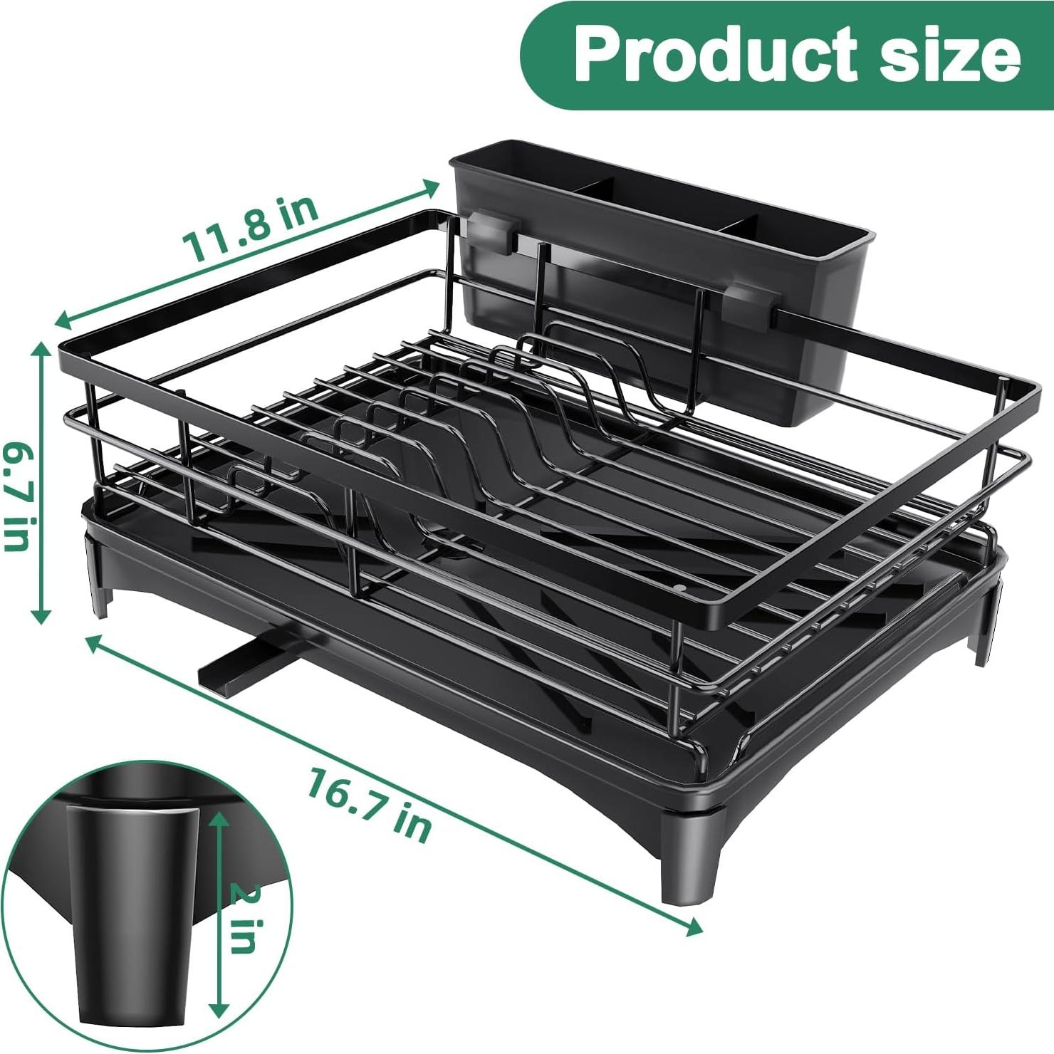 Escurridor de Platos Grande Azevix con Bandeja Drenaje 42x30cm