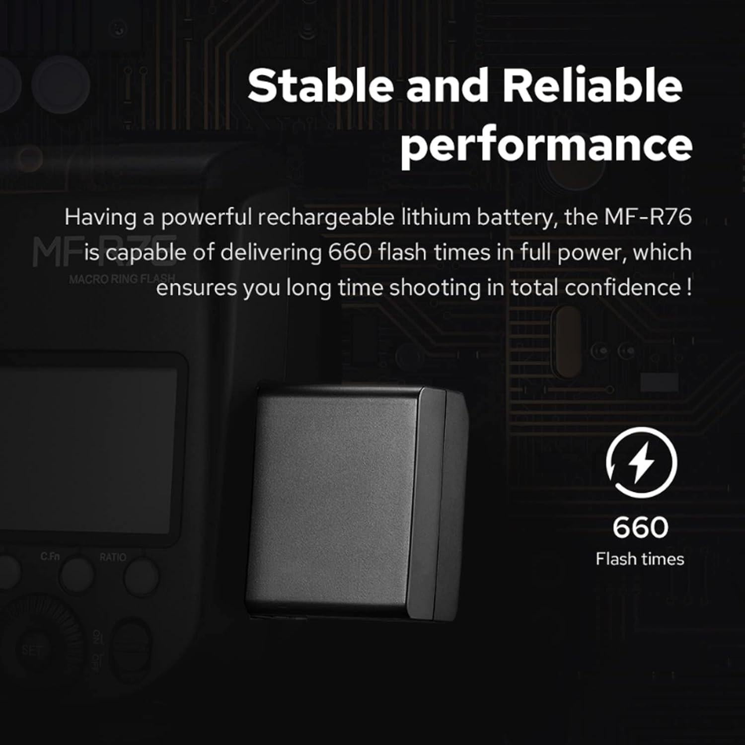 Flash Anular LED Macro Godox MF-R76 76Ws 660 Flashes