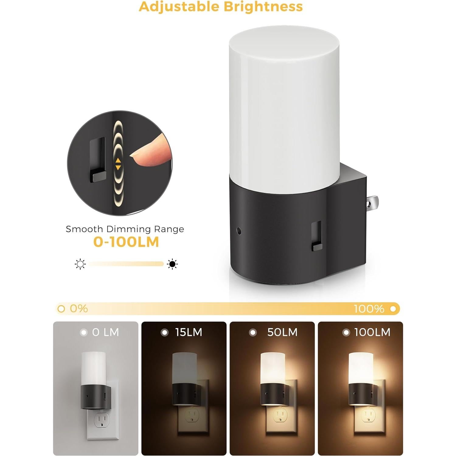 Luz Nocturna LED LOHAS con Sensor Crepúsculo 3000K 2 Piezas