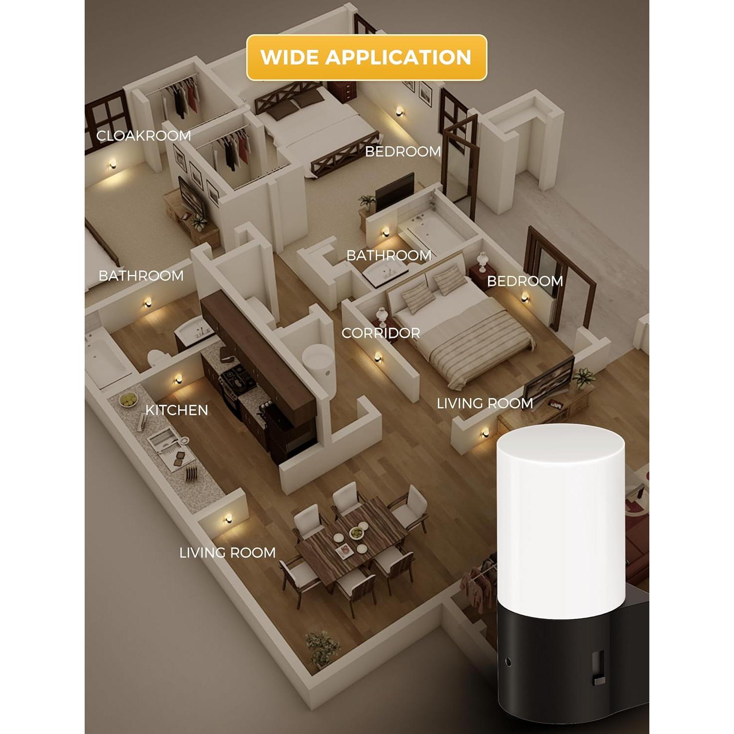 Luz Nocturna LED LOHAS con Sensor Crepúsculo 3000K 2 Piezas