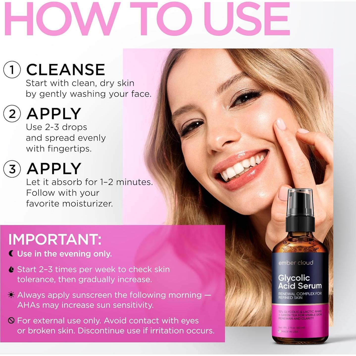 Suero de Ácido Glicólico 15% Ember Cloud 59 ml - Exfoliante Facial