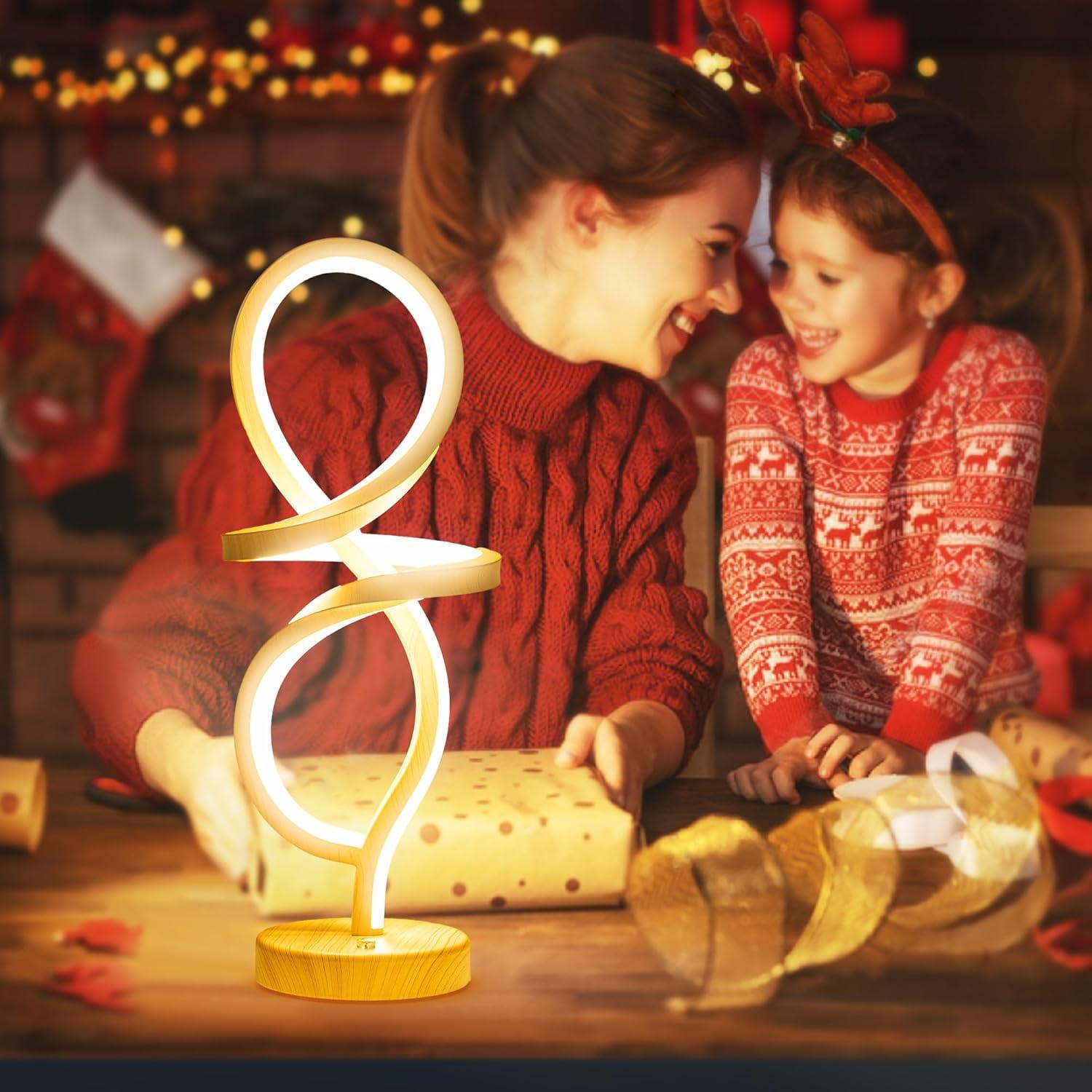 Lámpara de Mesa LED Regulable Mayful, Espiral RGB 15W