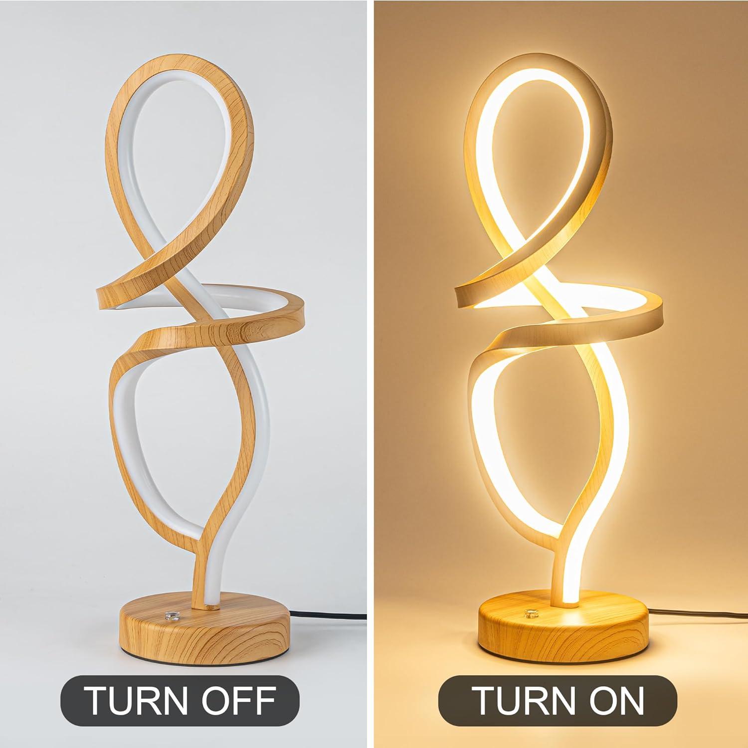 Lámpara de Mesa LED Regulable Mayful, Espiral RGB 15W