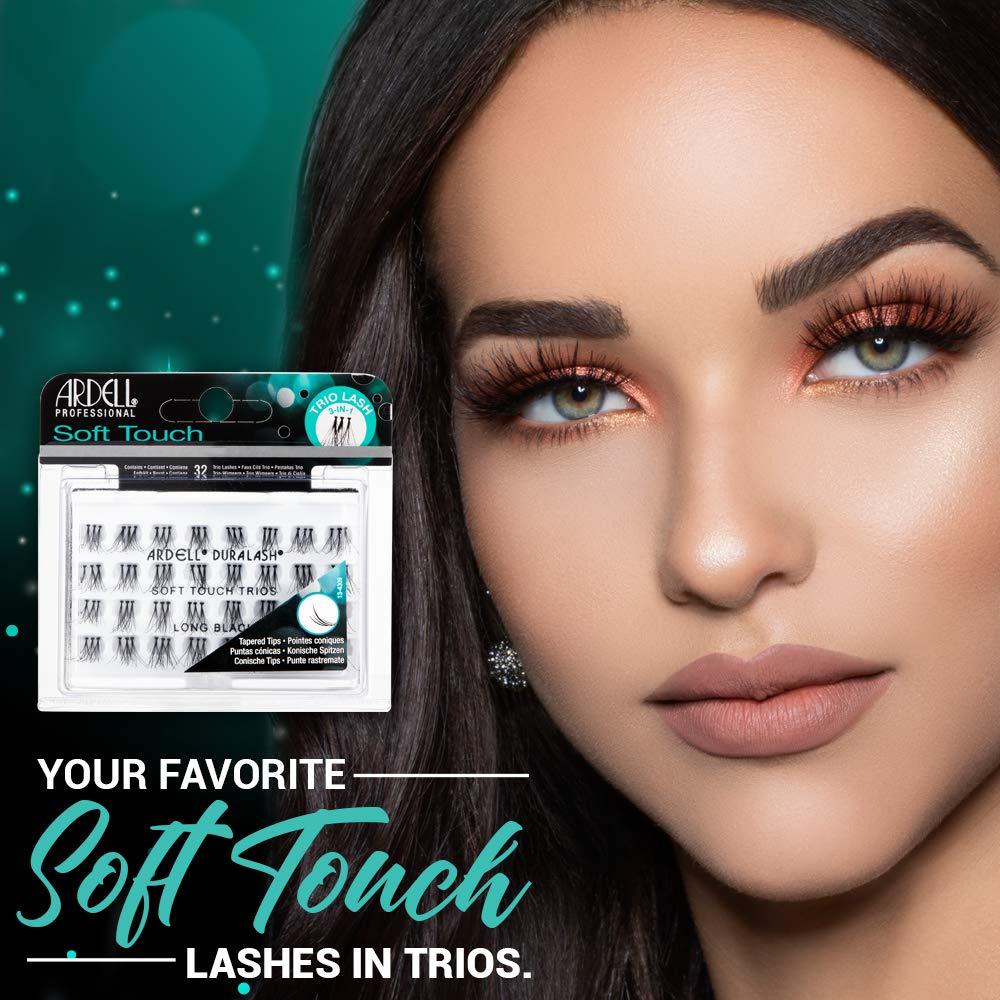 Pestañas Postizas Ardell Soft Touch Trios Largo Negro - 4 Unidades